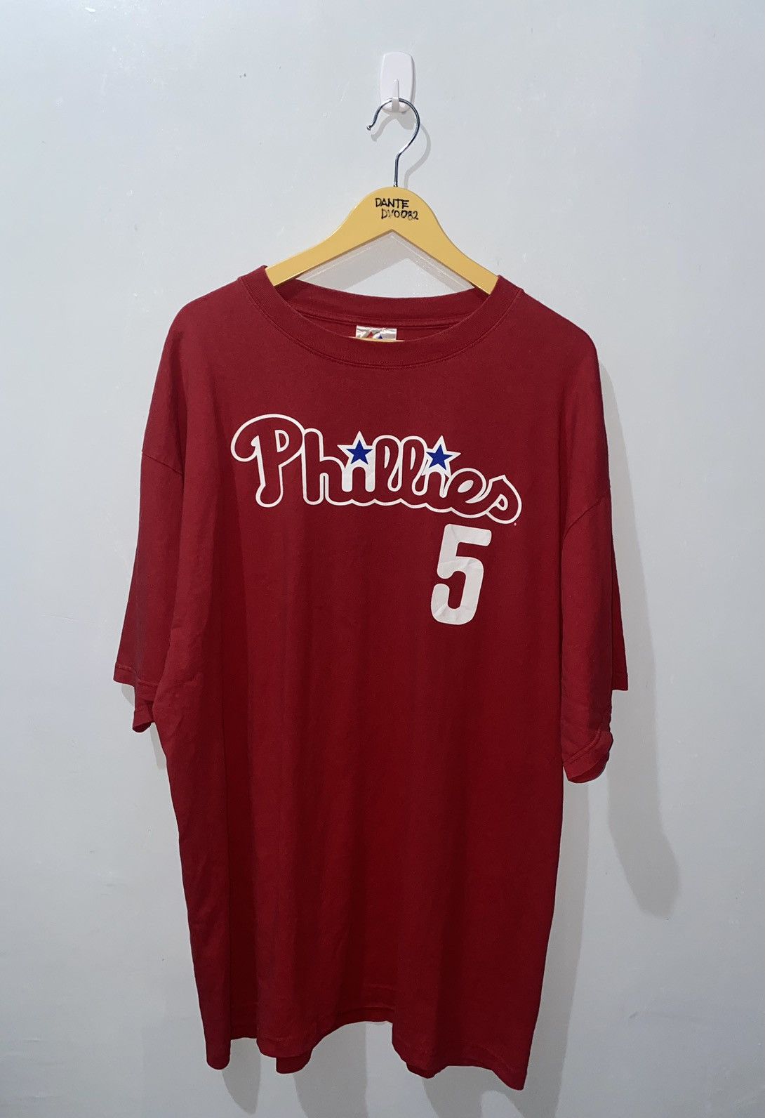 image of Majestic x Mlb VTG Y2K Mlb Phillies Tee in Red, Men's (Size 2XL)