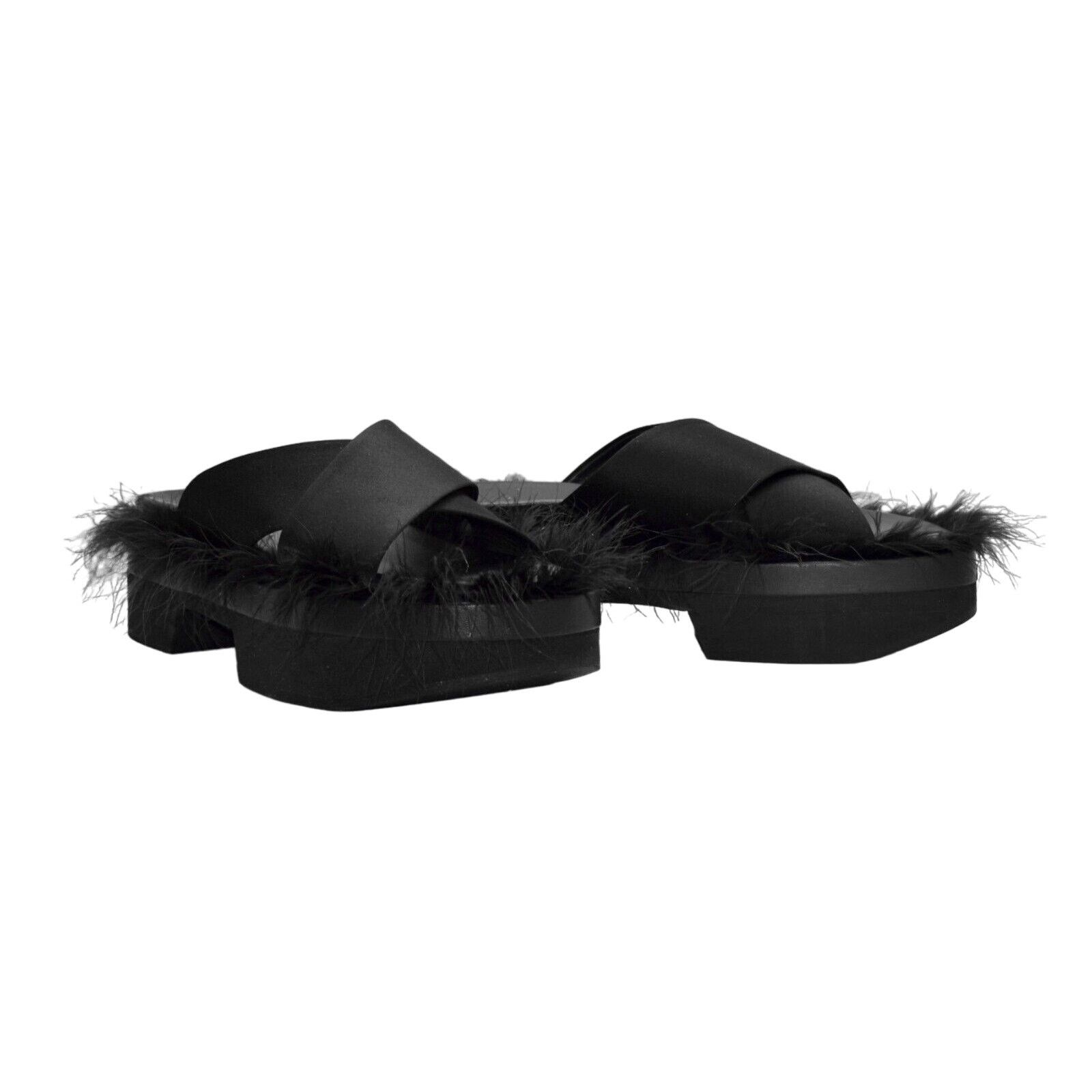 SIMONE ROCHA X H&M Feathered Criss Cross Satin Sandals Sz 40