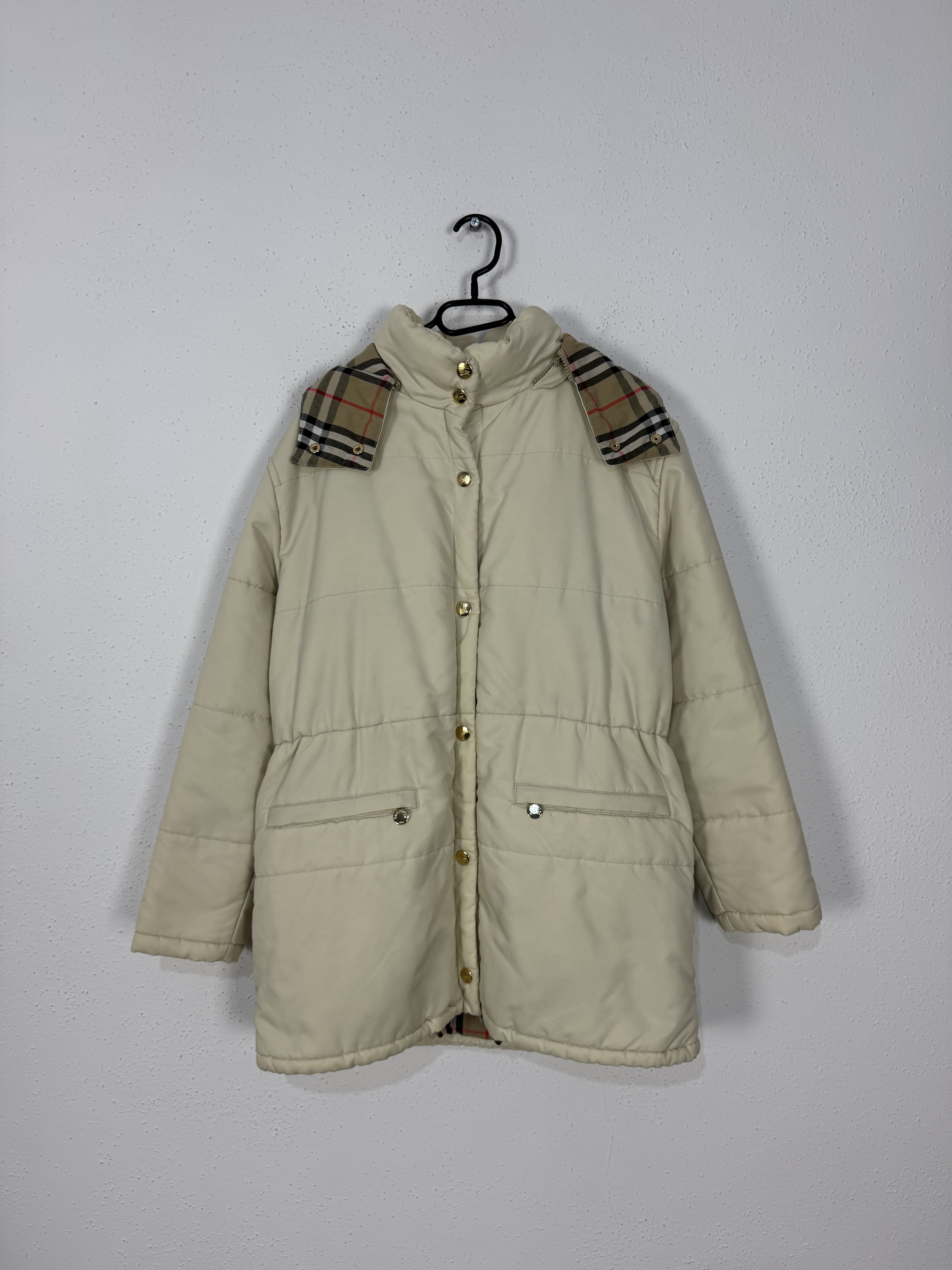 Burberrys vintage 90s 80s parka cream jacket 38