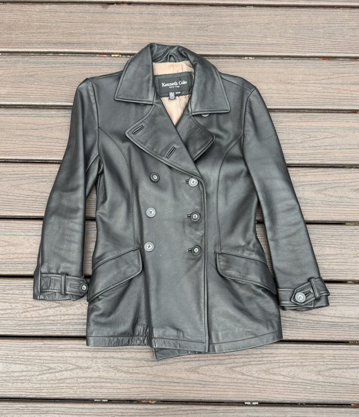 Kenneth Cole Vintage 1990s Kenneth Cole Lined Leather Jacket Size US M / EU 48-50 / 2 - 1 Thumbnail