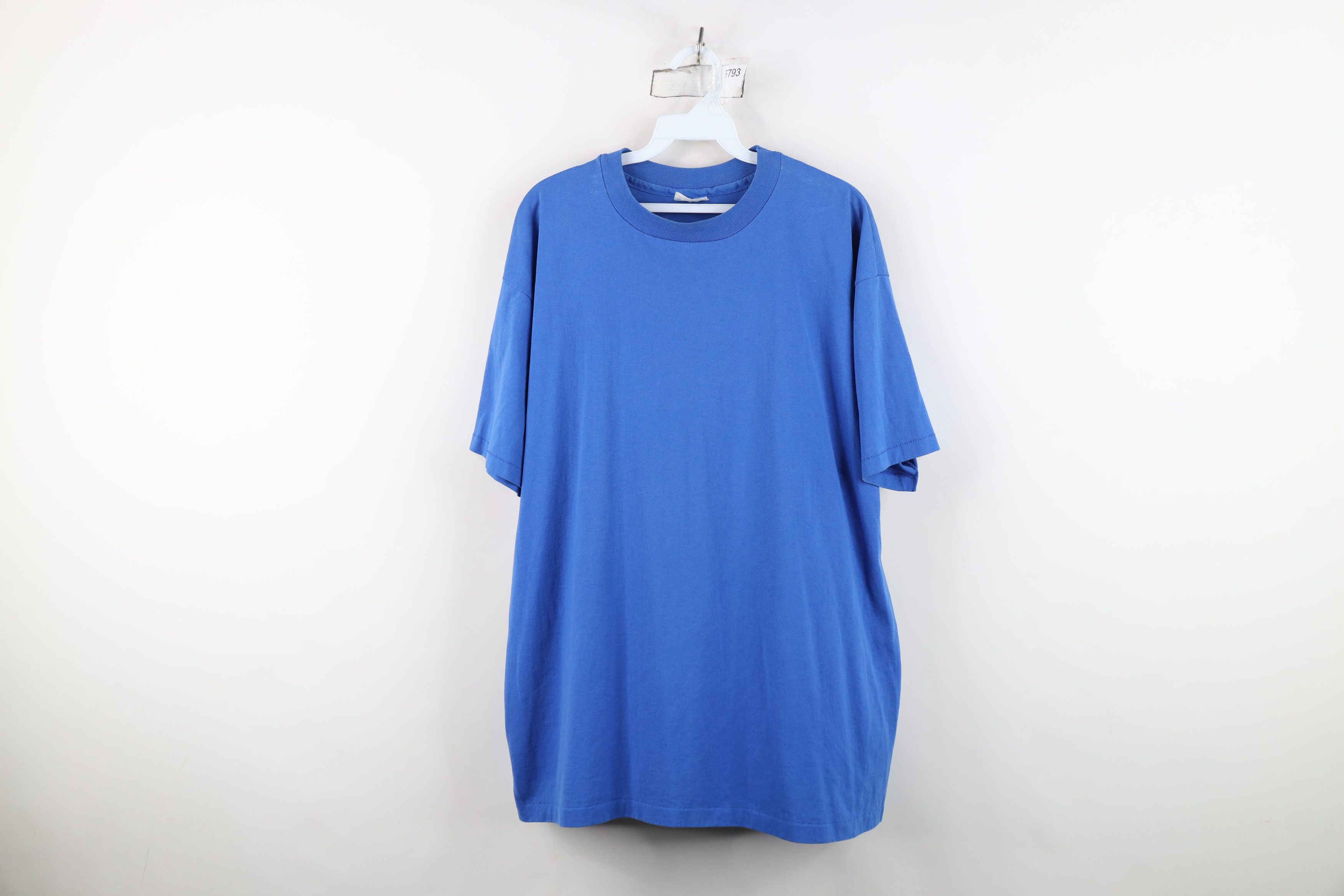 Hanes Vintage 80s 90s Hanes Short Sleeve T-Shirt Royal Blue USA Size US XL / EU 56 / 4 - 1 Thumbnail