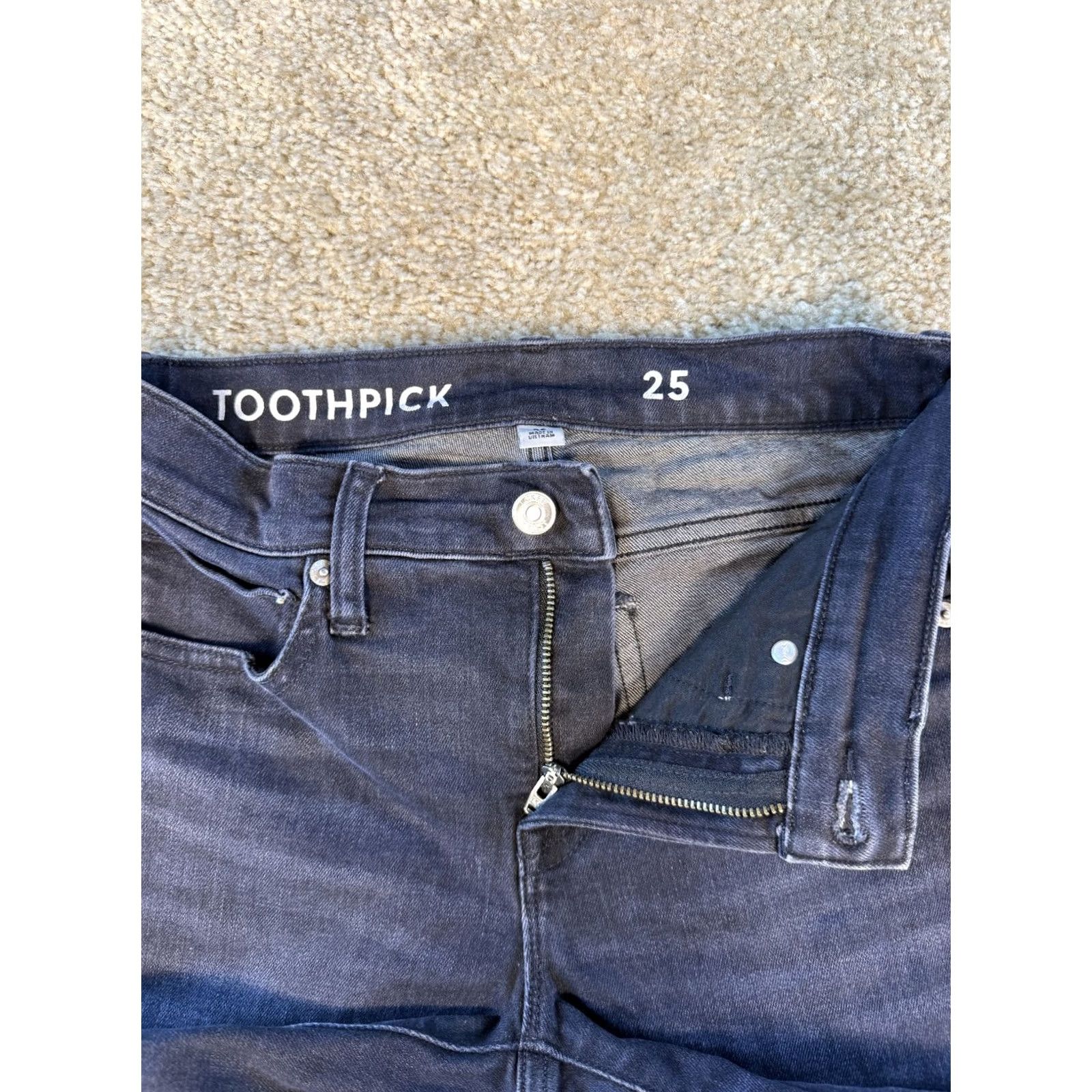J.Crew J.CREW Women Jeans Skinny Mid Rise 27 x27 Dark Wash Stretch 8" Toothpick D251 Size 42" / US 20 - 3 Thumbnail