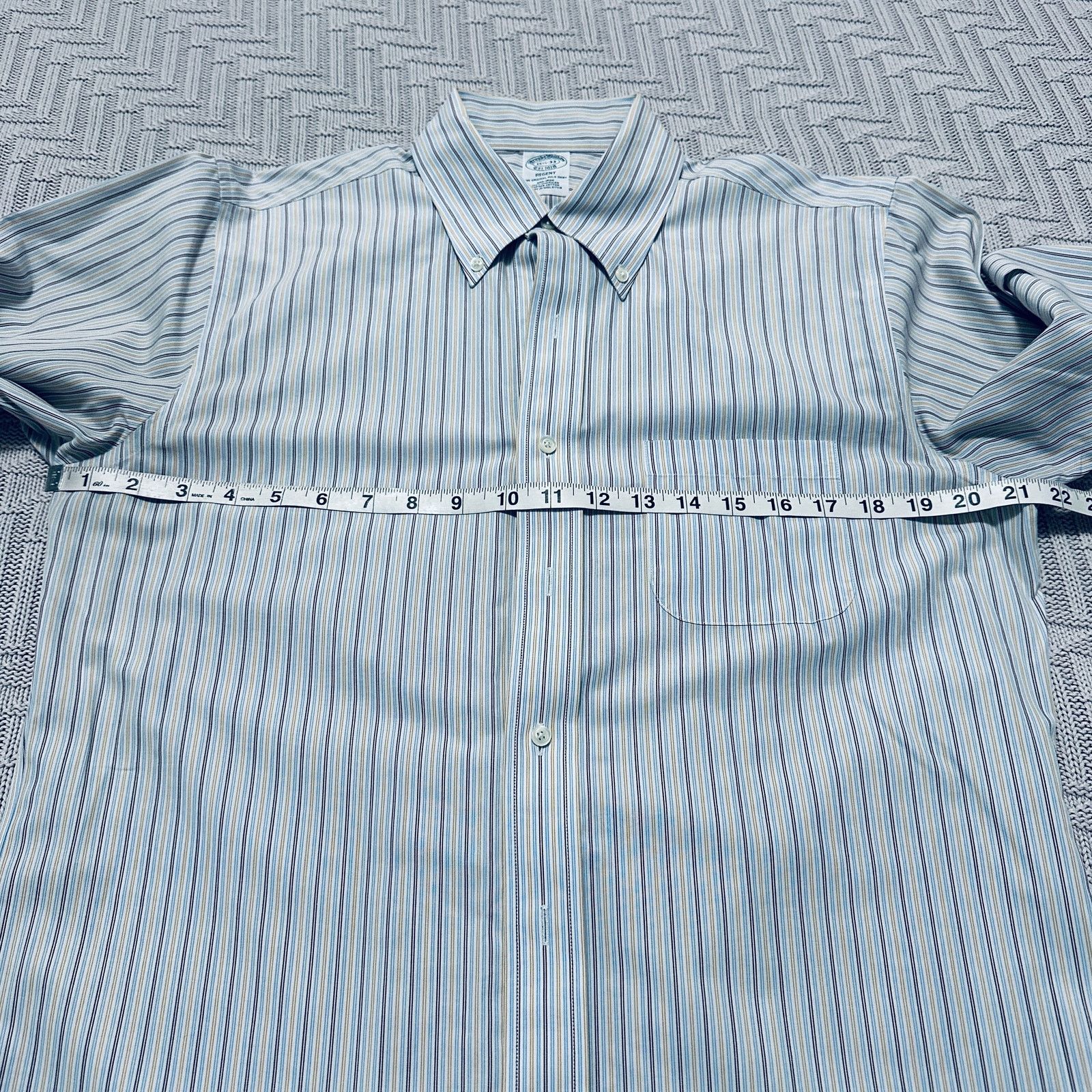 Brooks Brothers Brooks Brothers brown and blue stripe regent fit button down Size US M / EU 48-50 / 2 - 6 Thumbnail