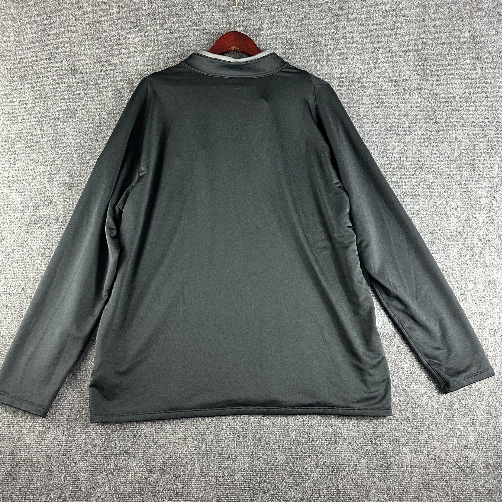 Nike Nike Mens XL 1/4 Zip Pullover Black Gray Stretch Long Sleeve Logo Casual Activewear Modern Classic Fit Regular Sleeves Men XL Black Size US XL / EU 56 / 4 - 6 Thumbnail