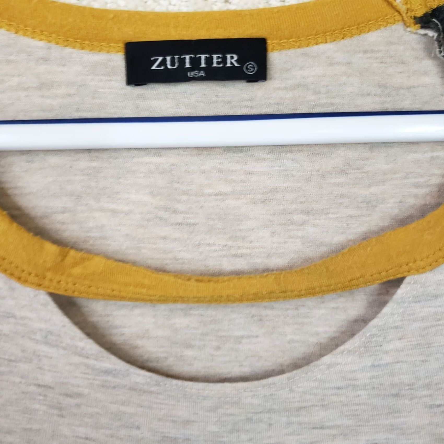 Vintage Zutter USA S White Gray Yellow baseball T-shirt top "Good Vibes" Women's Size S / US 4 / IT 40 - 5 Thumbnail