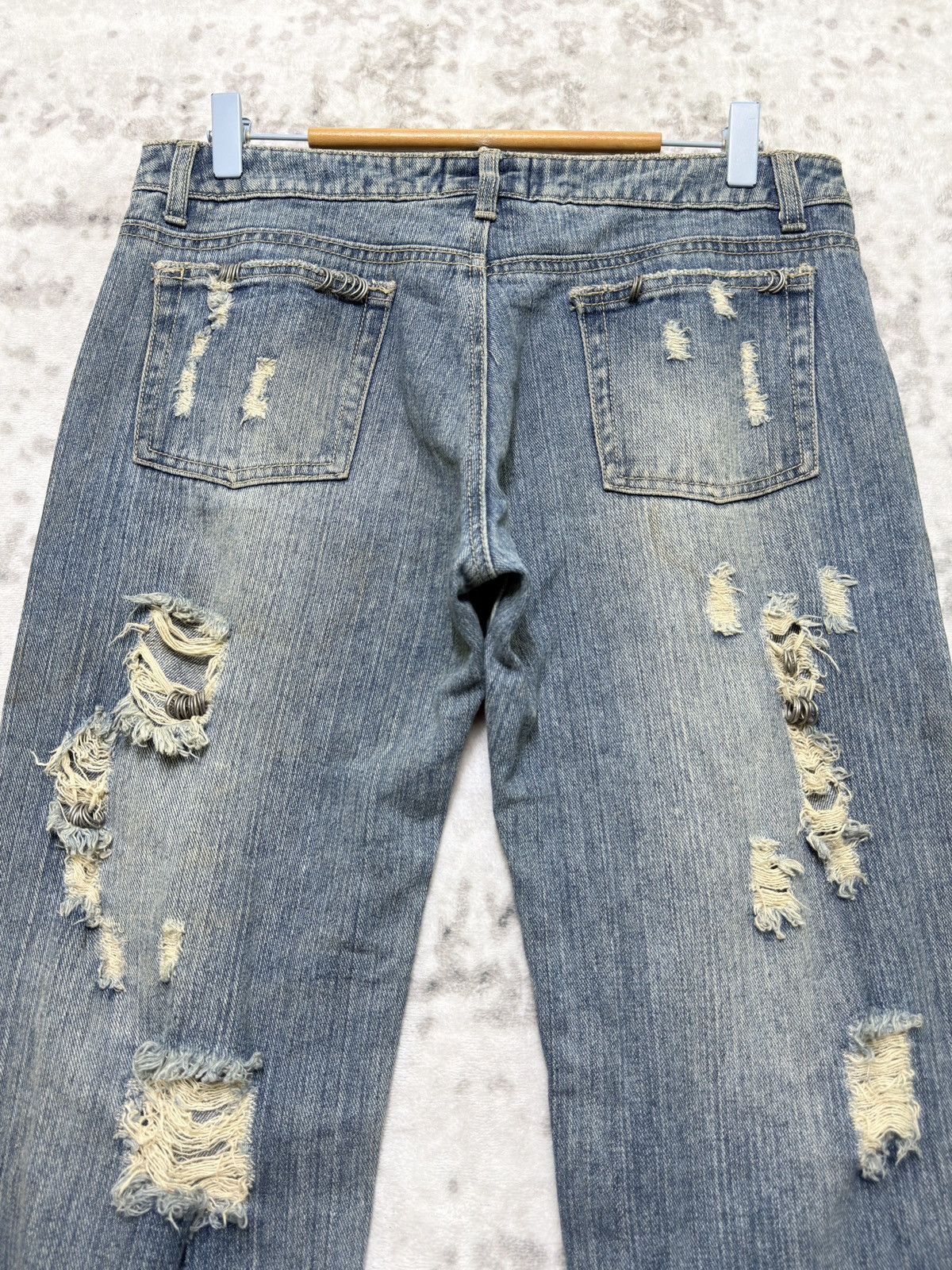 If Six Was Nine Hit Project Distressed Ring Hardware Light Wash Grunge Denim Size US 30 / EU 46 - 9 Thumbnail