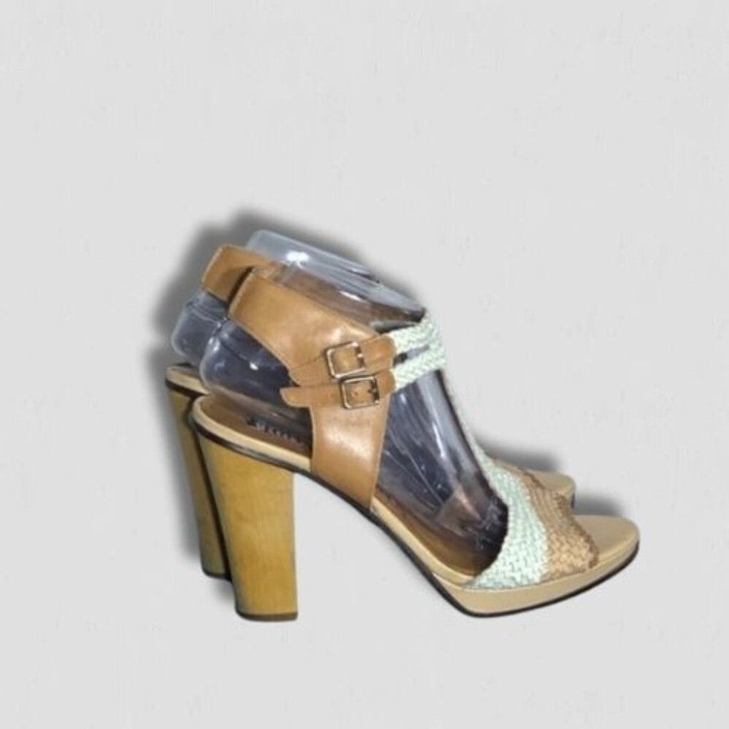 Juicy Couture Juicy Couture Wooden Heels Leather Straps Beige/White 9.5 M Size US 9.5 / IT 39.5 - 3 Thumbnail