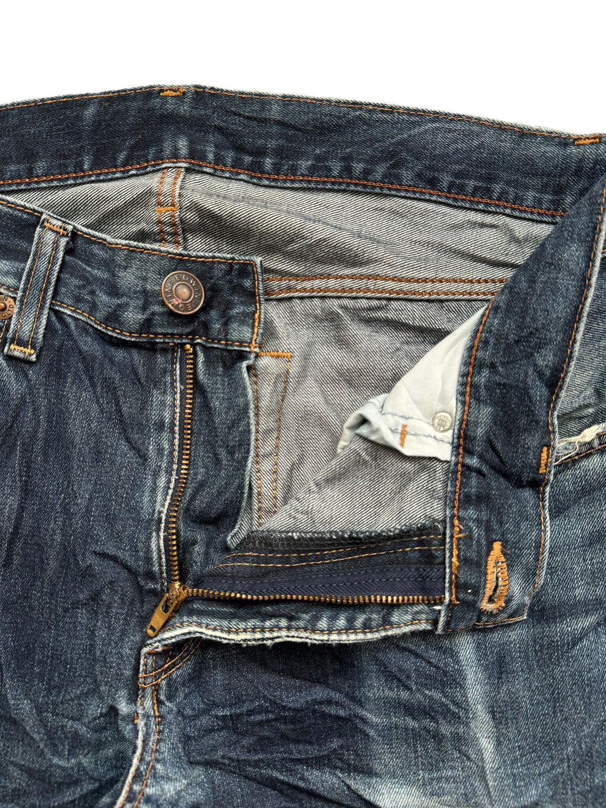 Edwin VINTAGE EDWIN 503ZZ DISTRESSED DENIM JEANS Size US 35 - 8 Thumbnail