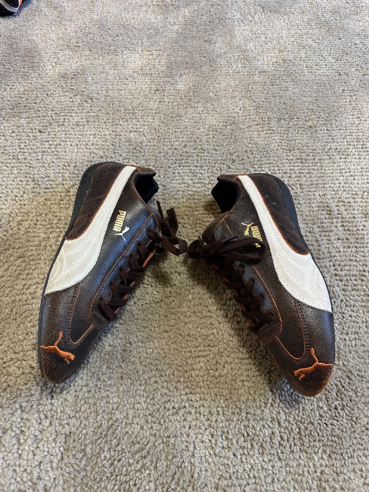 Puma Vintage Puma SpeedCat Brown Leather Size 38 US6 Size US 5 / IT 35 - 3 Thumbnail