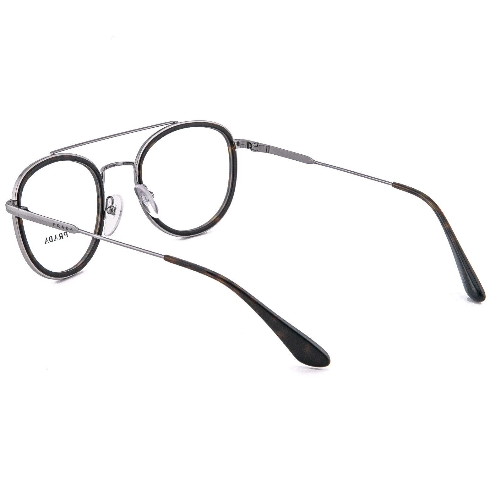 Prada PRADA 66X Gunmetal Brown Retro Unisex Metal Oval PR66XV 66XV Size ONE SIZE - 2 Thumbnail