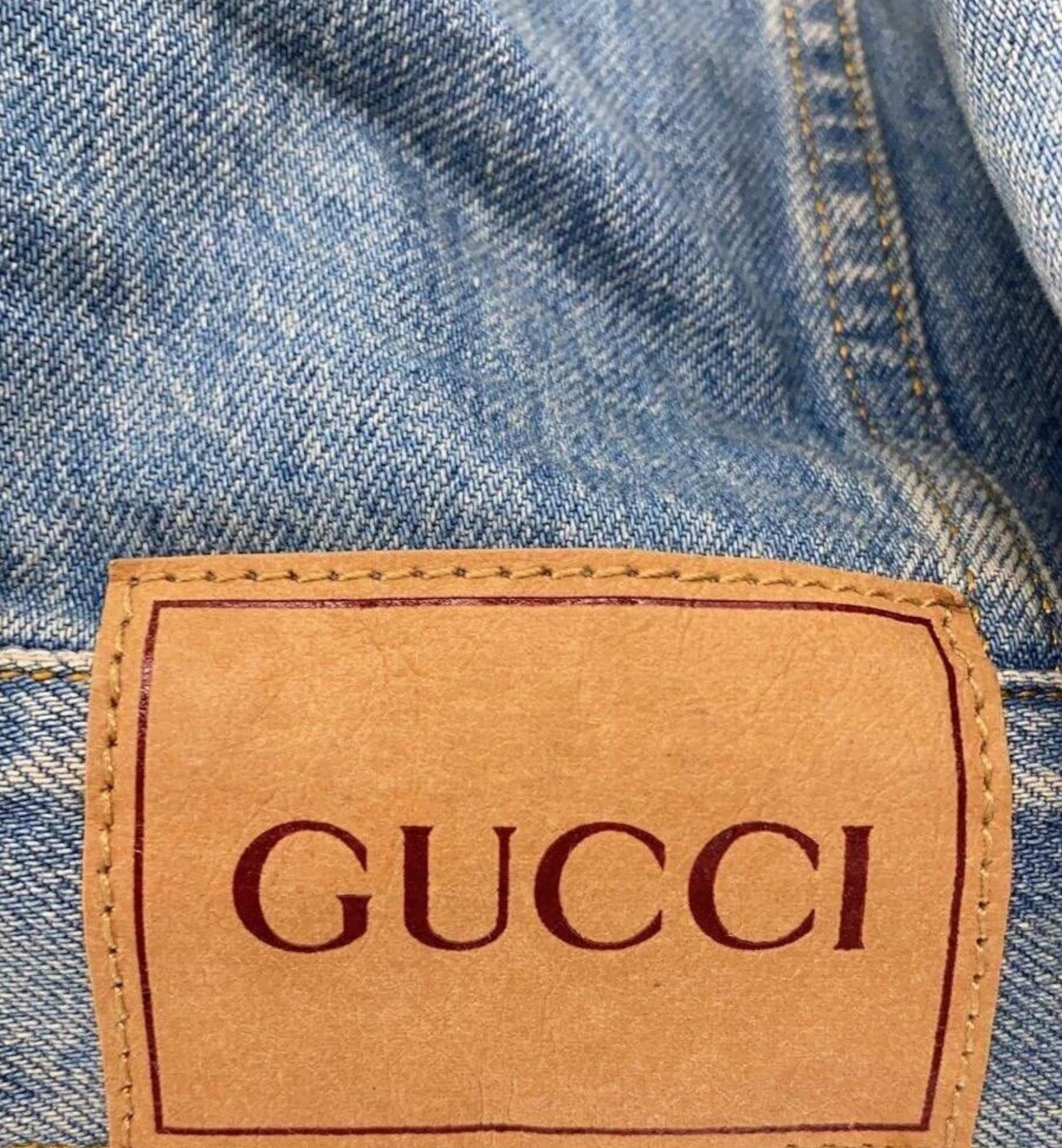Gucci Gucci GG Double G Lasered Buttoned Pockets Denim Jacket Size US L / EU 52-54 / 3 - 5 Thumbnail