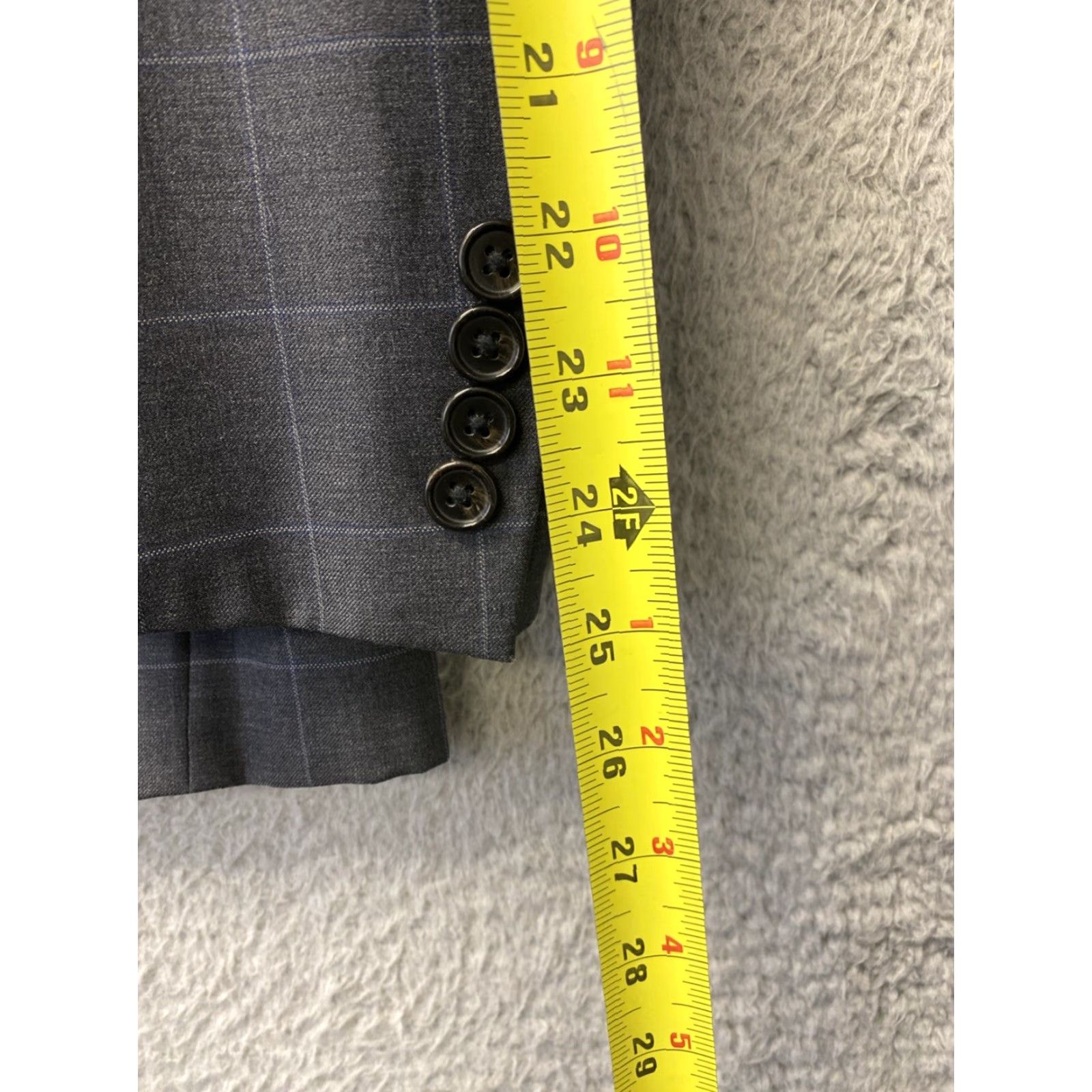 Ralph Lauren VINTAGE Ralph Lauren Blazer Jacket 44R Wool Gray Check Designer Mens Size 44R - 6 Thumbnail