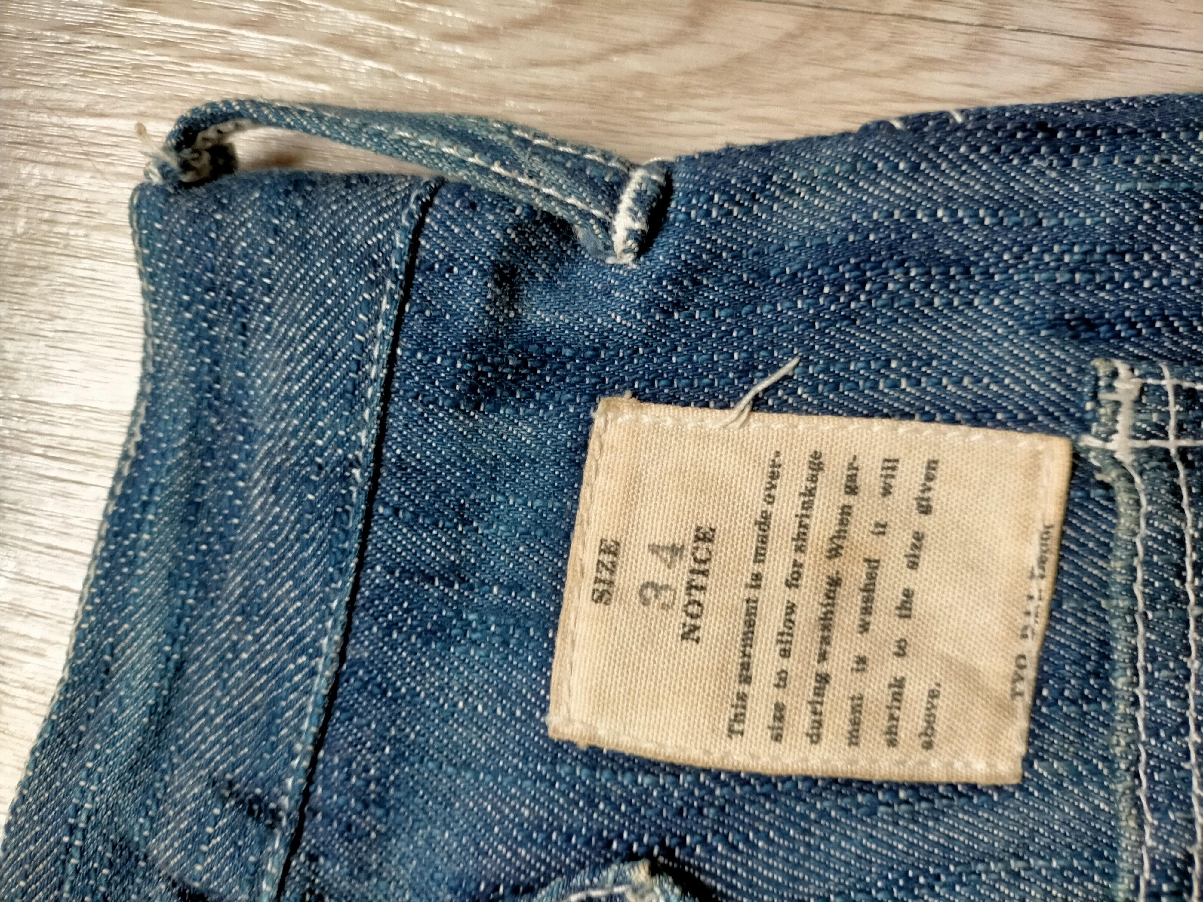 Dry Bones 🔥Rare Vtg Dry Bones 1930s-40s Buckle back Wide Leg Jeans Size US 33 - 18 Thumbnail