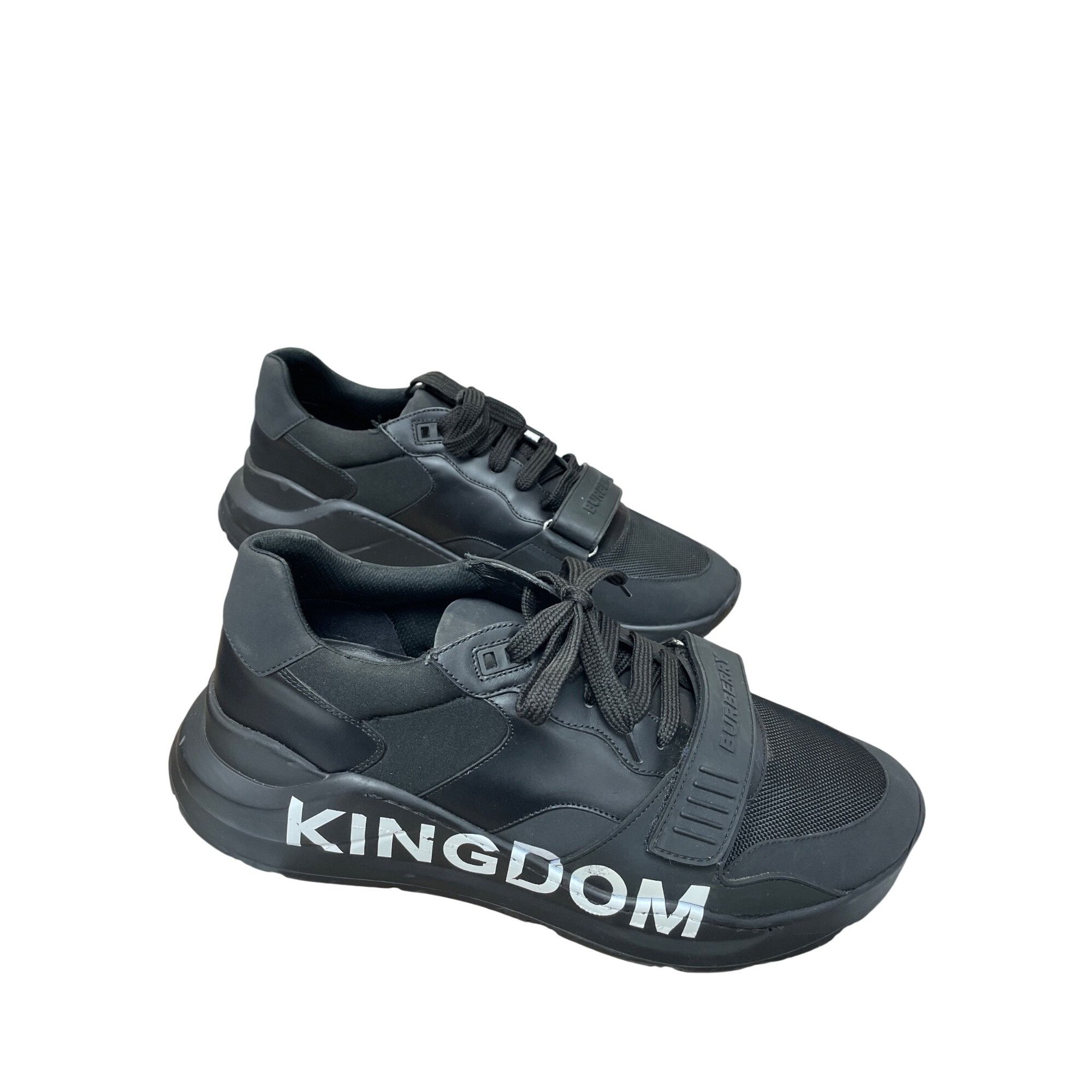 Burberry Burberry Auth Mens Black Kingdom Leather Hook loop Mesh Snea Size US 13 / EU 46 - 3 Thumbnail