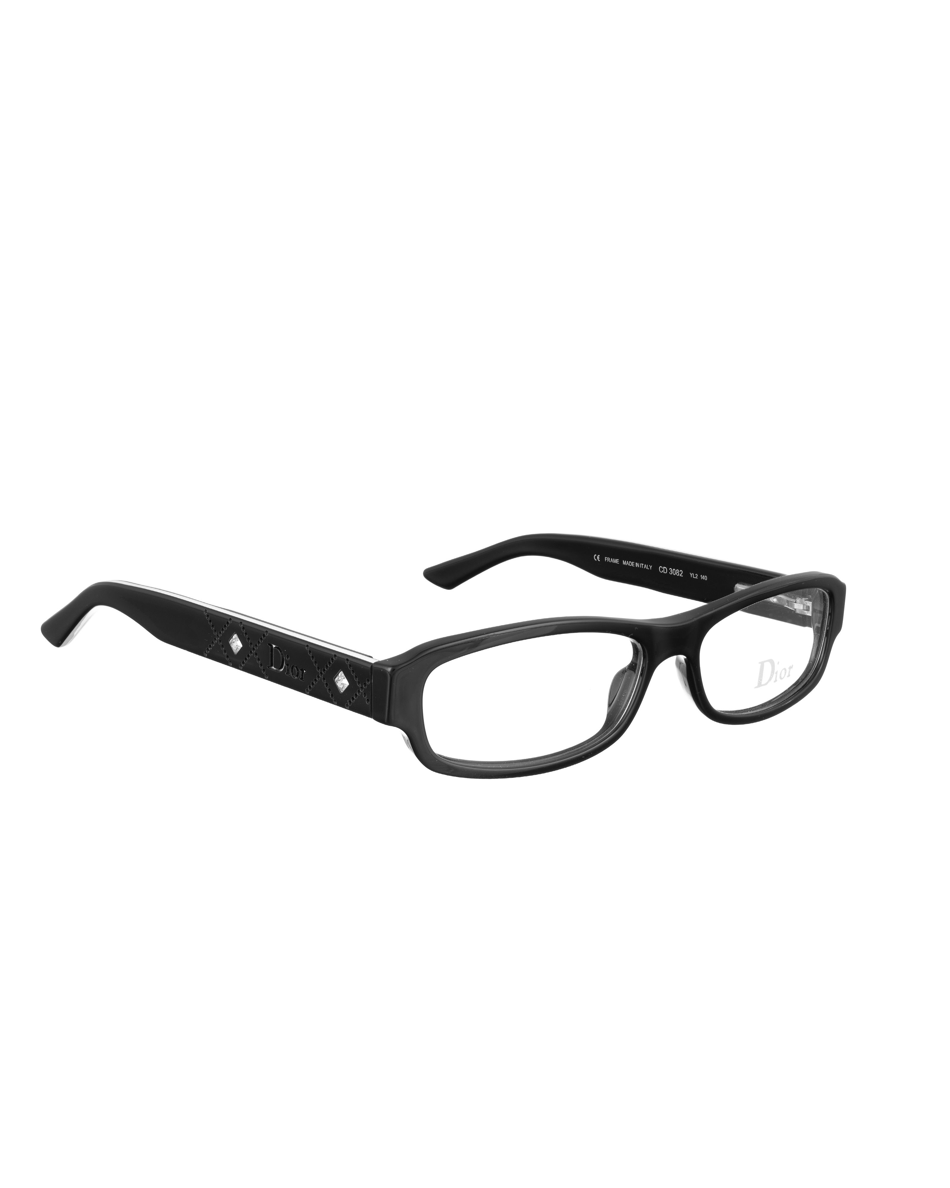 Dior × Vintage Dior 00s Black & White Glasses with White Rhinestones Size ONE SIZE - 2 Thumbnail