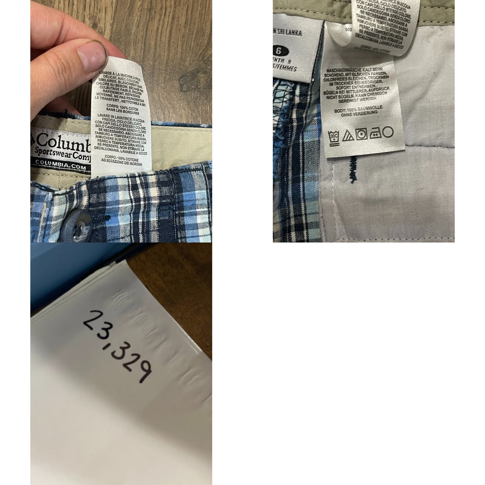 Vintage Columbia Shorts, Women's Size 9, Blue White Plaid, Pockets, Button Front, Chino, Juniors, Womens Size 30" / US 8 / IT 44 - 8 Thumbnail