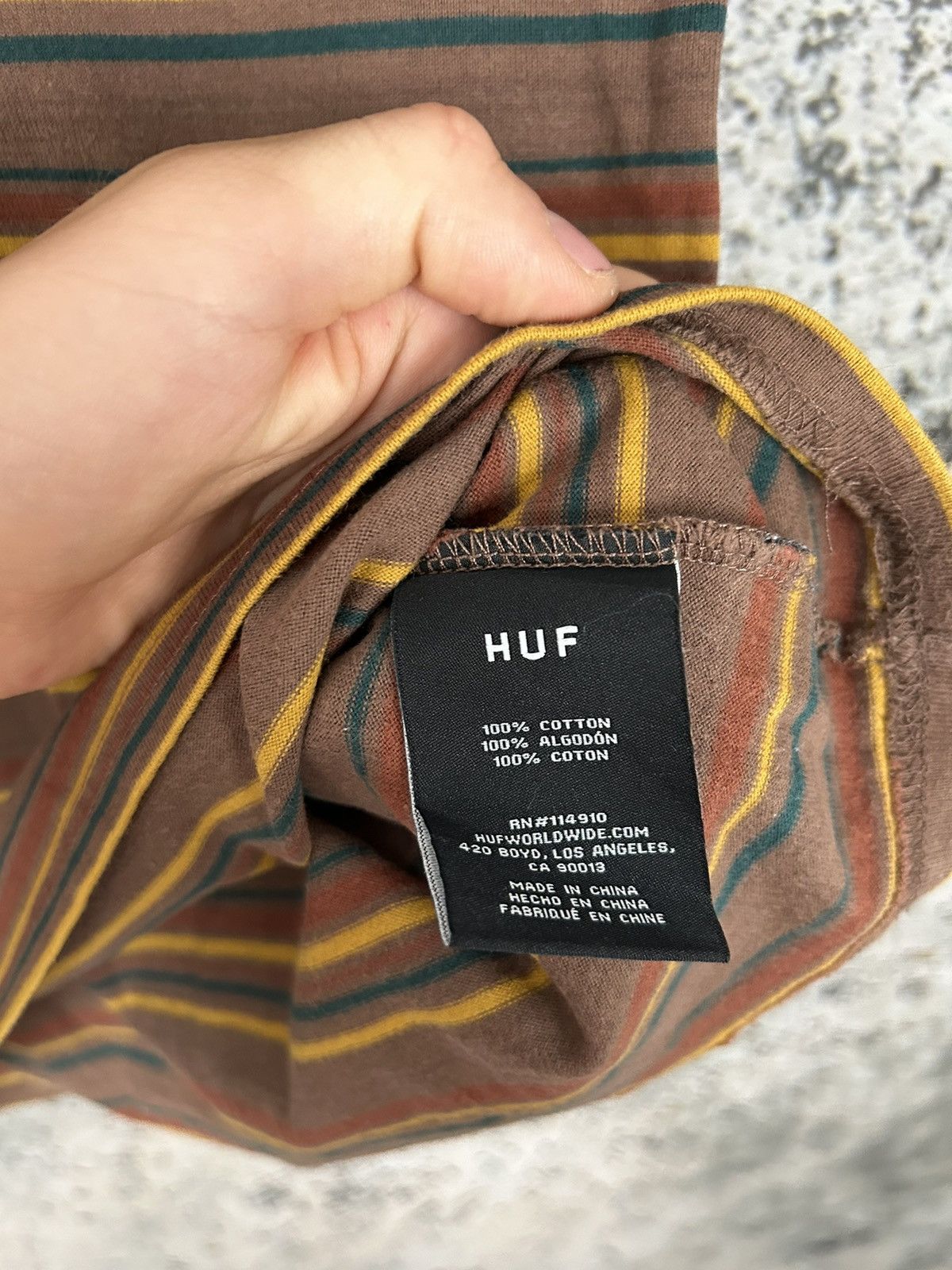 Huf HUF Striped Skategang Tee Brown Thrasher Streetwear Size US L / EU 52-54 / 3 - 5 Thumbnail