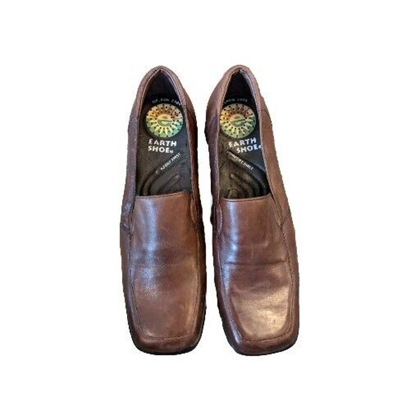 Other Earth Shoes Brown Leather Slip On Loafers Rubber Soles 8.5 Size US 8.5 / IT 38.5 - 1 Thumbnail