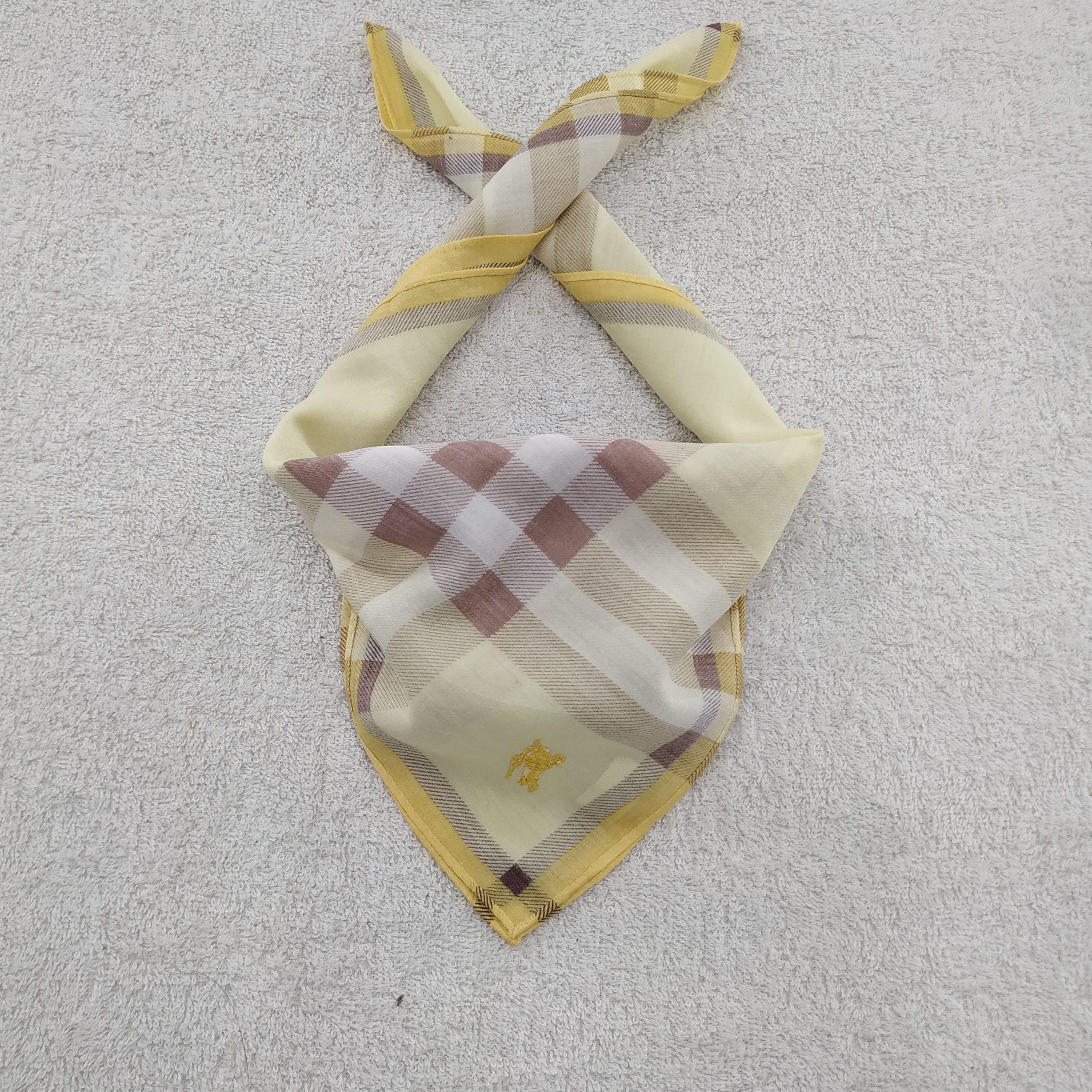 Burberry × Vintage Burberry Bandana / Handkerchief / Neckerchief - S015 Size ONE SIZE - 2 Thumbnail