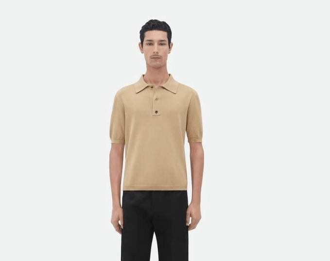 image of Bottega Veneta O1Bcso1Str0324 Cotton Polo In Brown, Men's (Size Small)