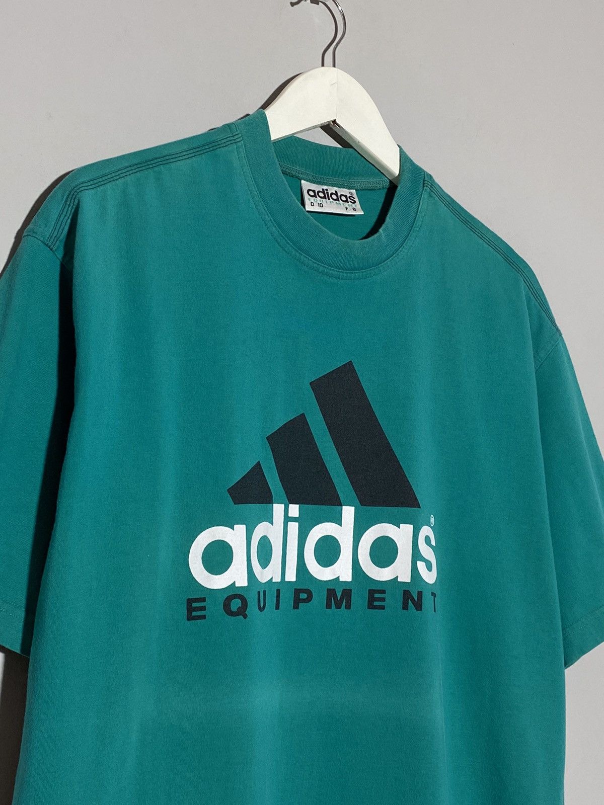 Adidas × Vintage Vintage 90s Adidas Equipment hype streetwear green t-shirt Size US L / EU 52-54 / 3 - 3 Thumbnail