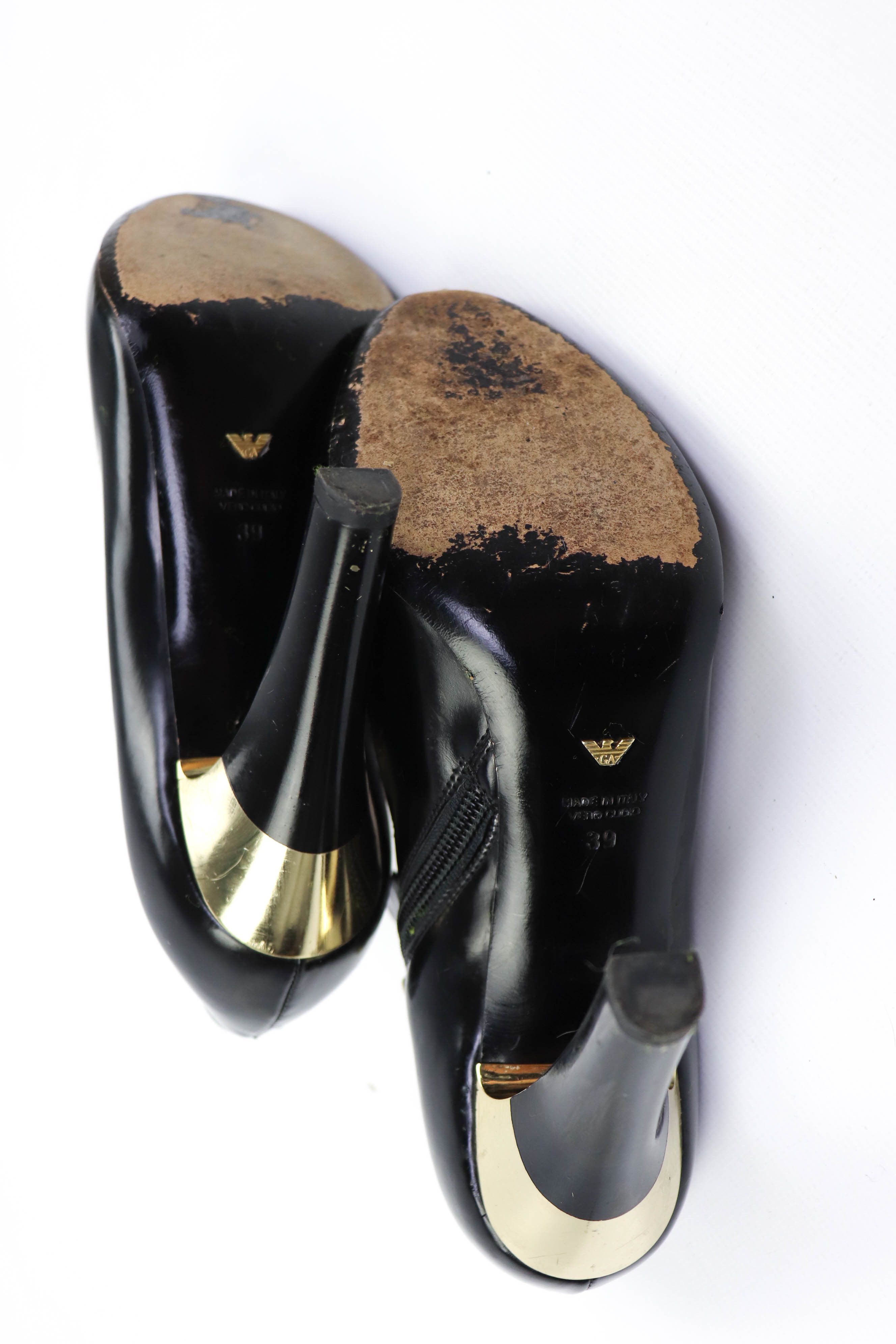 Armani Giorgio Armani Black Leather Mary Jane Pump Shoes Size US 9 / IT 39 - 15 Thumbnail