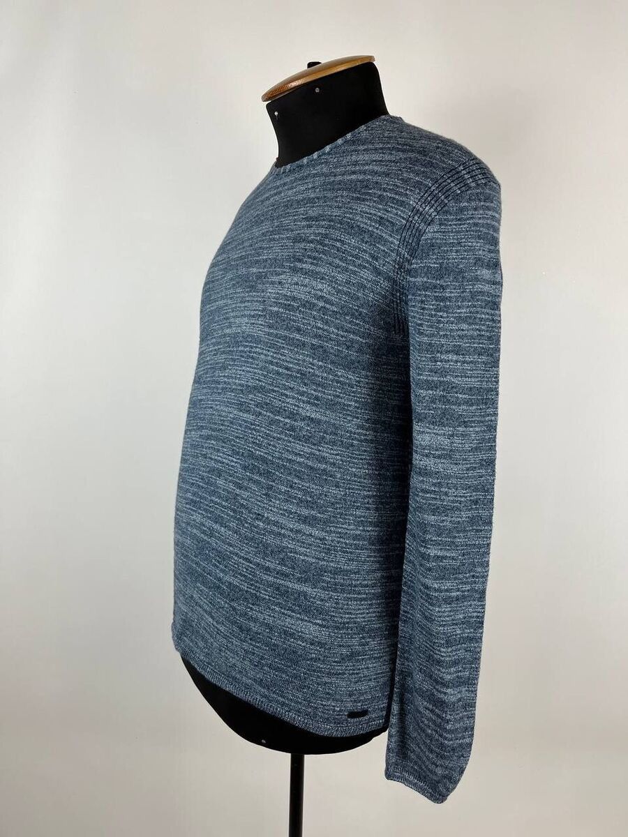 Designer × John Varvatos John Varvatos Mens Sweater Linen Cotton Blend Grunge (0336) Size US M / EU 48-50 / 2 - 2 Thumbnail
