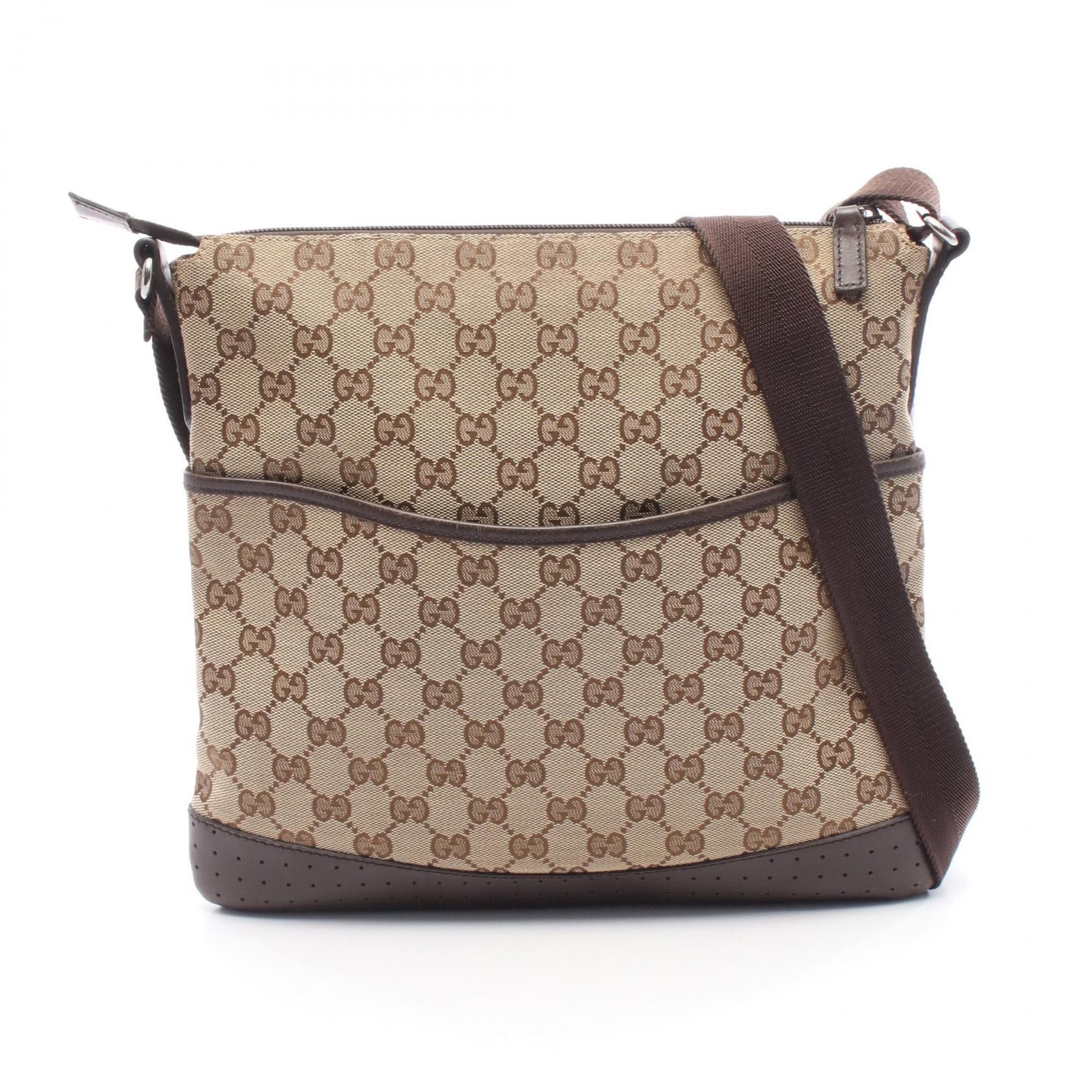 Gucci Gucci Gucci GG Canvas Leather Shoulder Bag Textile Shoulder Bag 145857 DUTY FREE for USA Size ONE SIZE - 1 Thumbnail