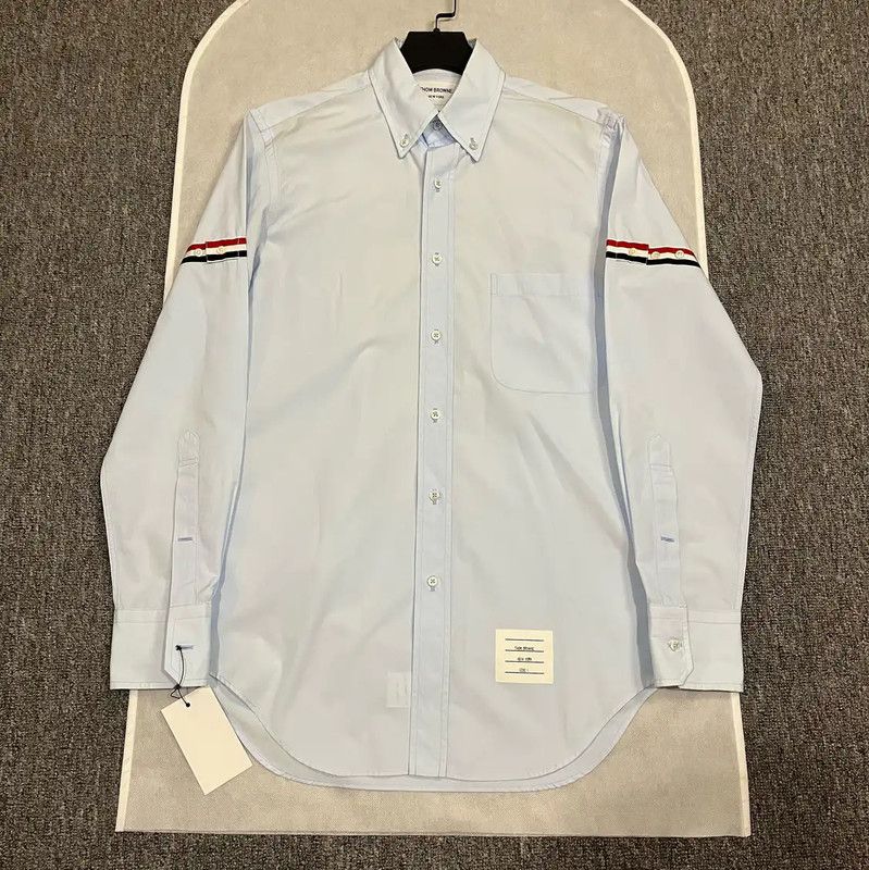 Thom Browne Thom Browne Men's Light Blue Cotton Shirt 0089 Size US M / EU 48-50 / 2 - 1 Thumbnail
