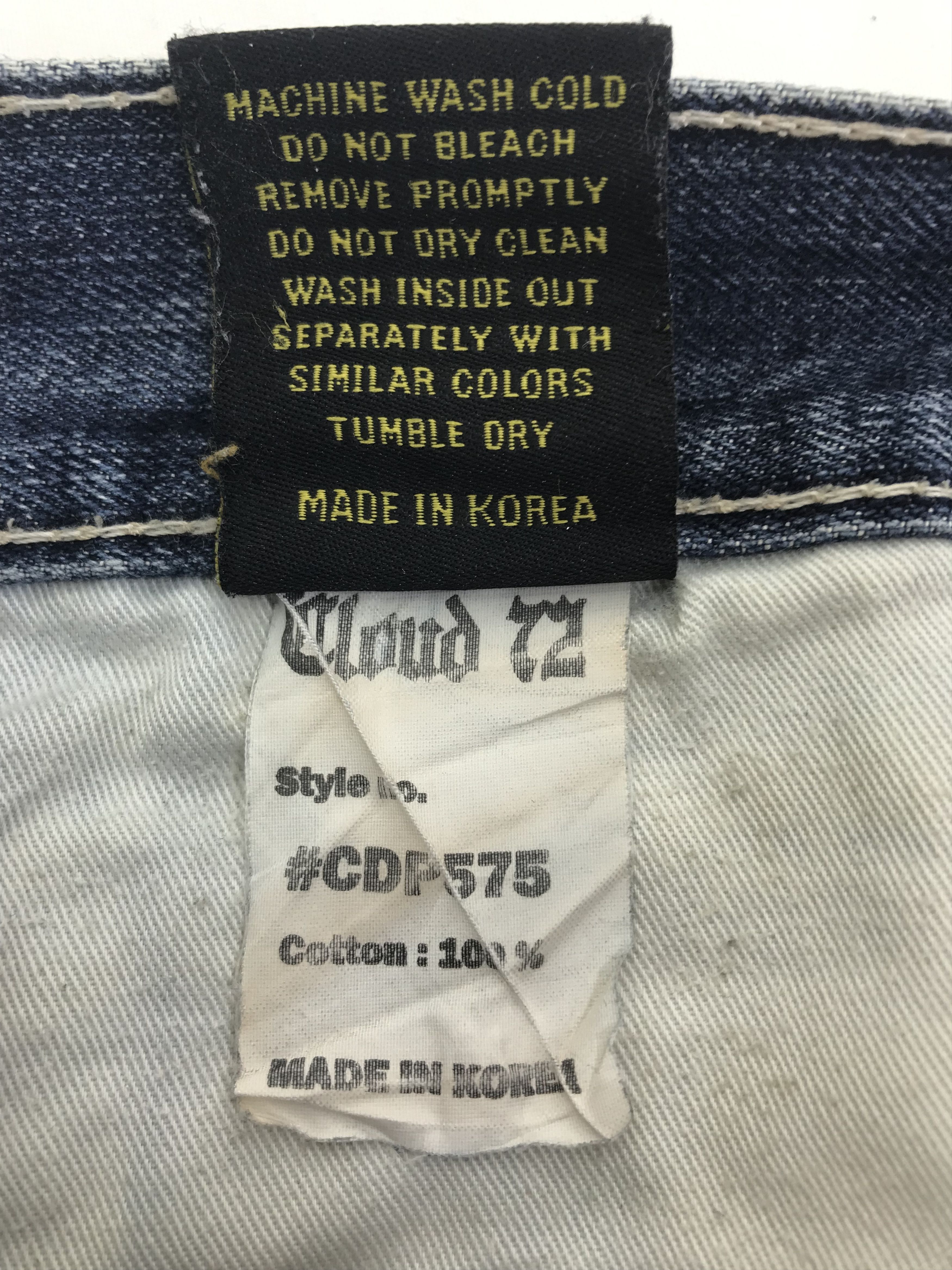 Beauty Beast Vintage Japanese Cloud 72 Black Cross Embroidered Jeans Size US 34 / EU 50 - 12 Thumbnail