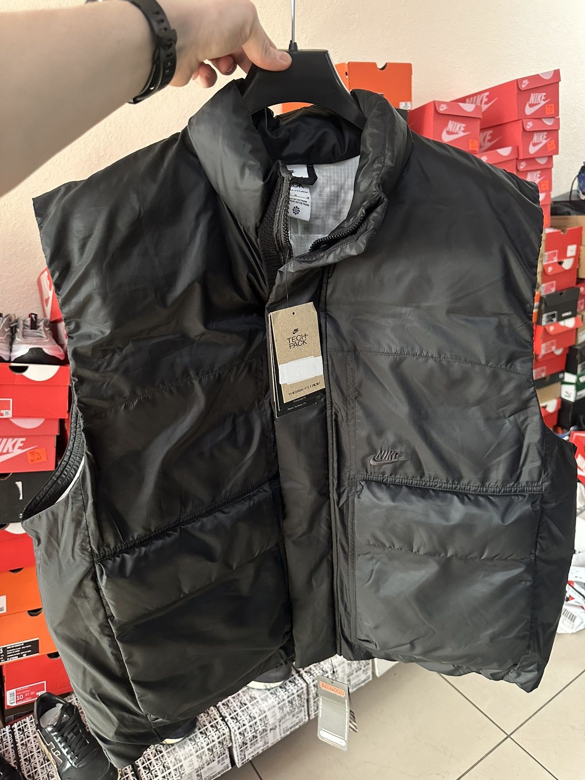 Nike × Vintage Nike tech pack vest size M-L oversized rare black drill Size US M / EU 48-50 / 2 - 2 Thumbnail