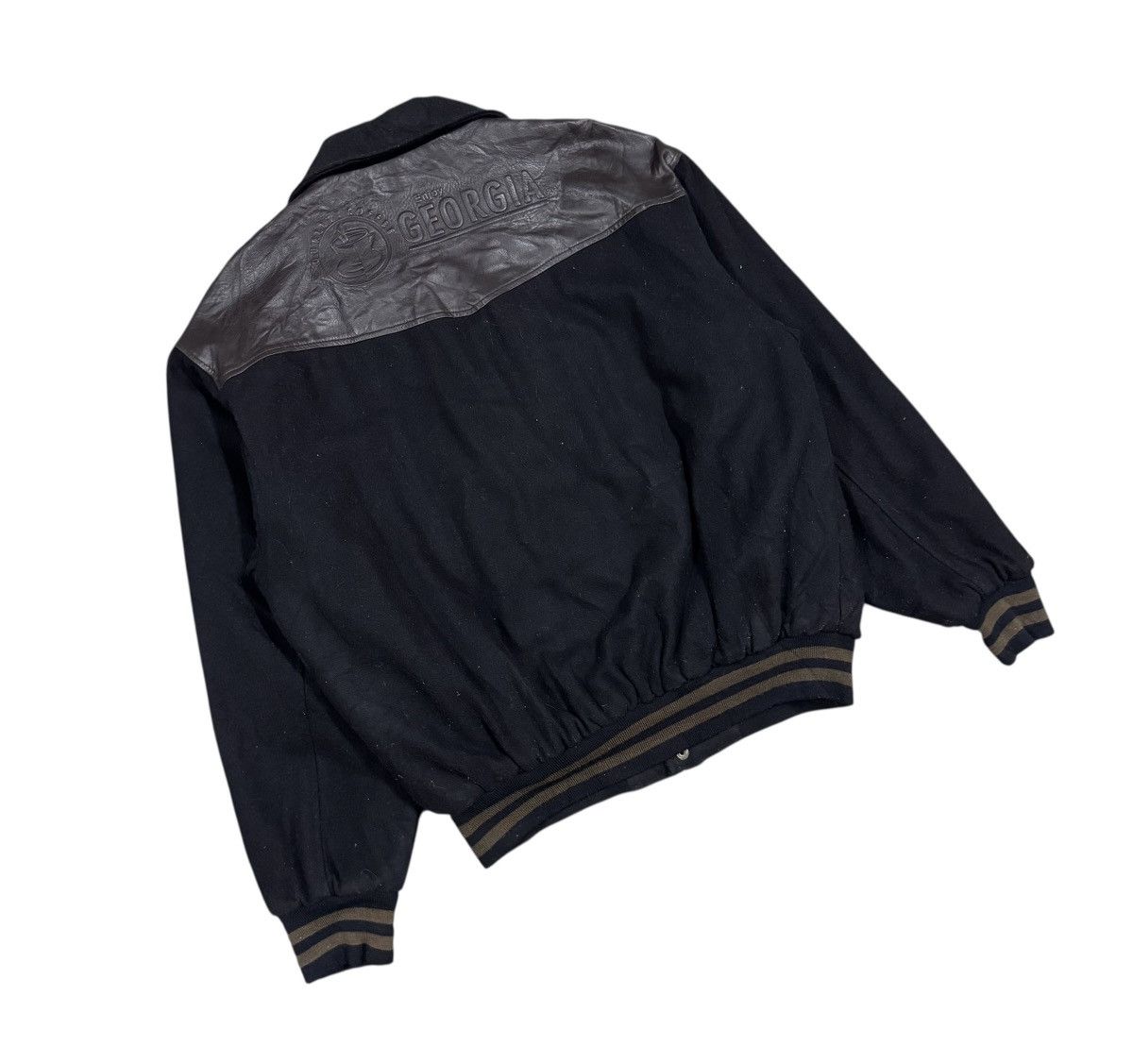 Vintage Vtg🔥90’s Georgia Coffee Varsity Leather/Wool Jacket Size US L / EU 52-54 / 3 - 14 Thumbnail