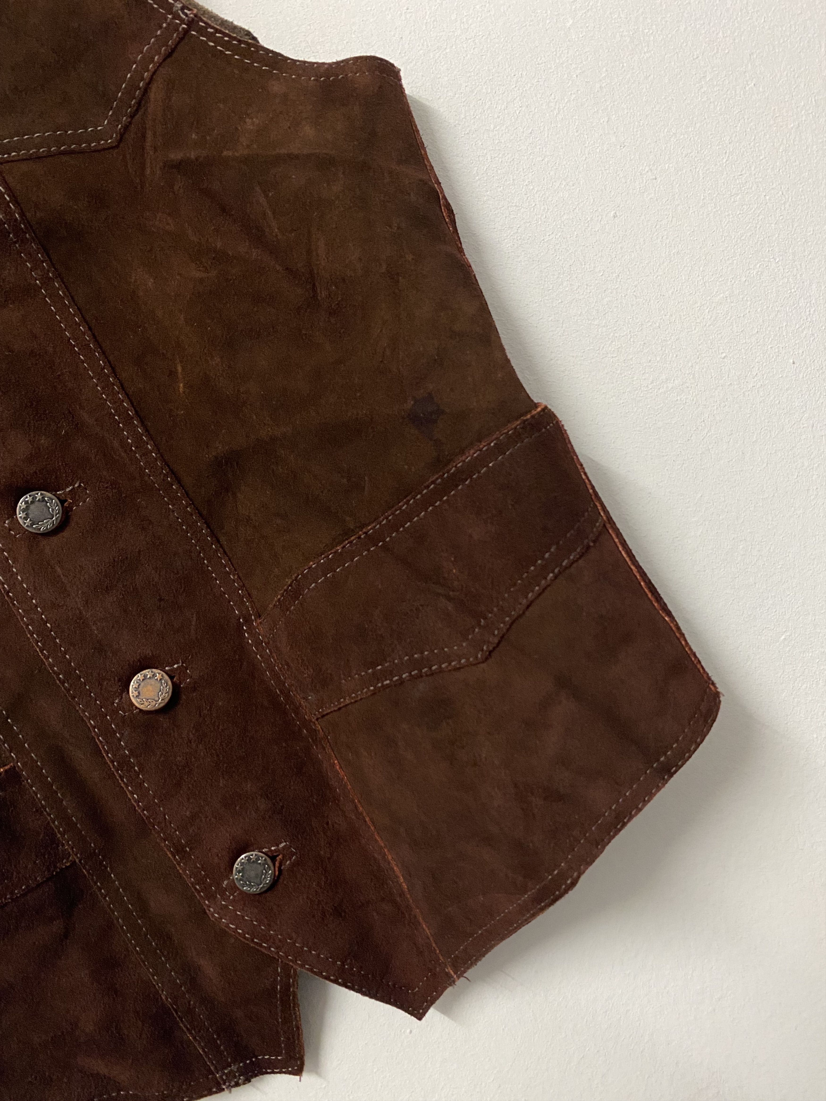 Genuine Leather Frean Fashion Custom Made Vest Real Leather Size 38S - 8 Thumbnail