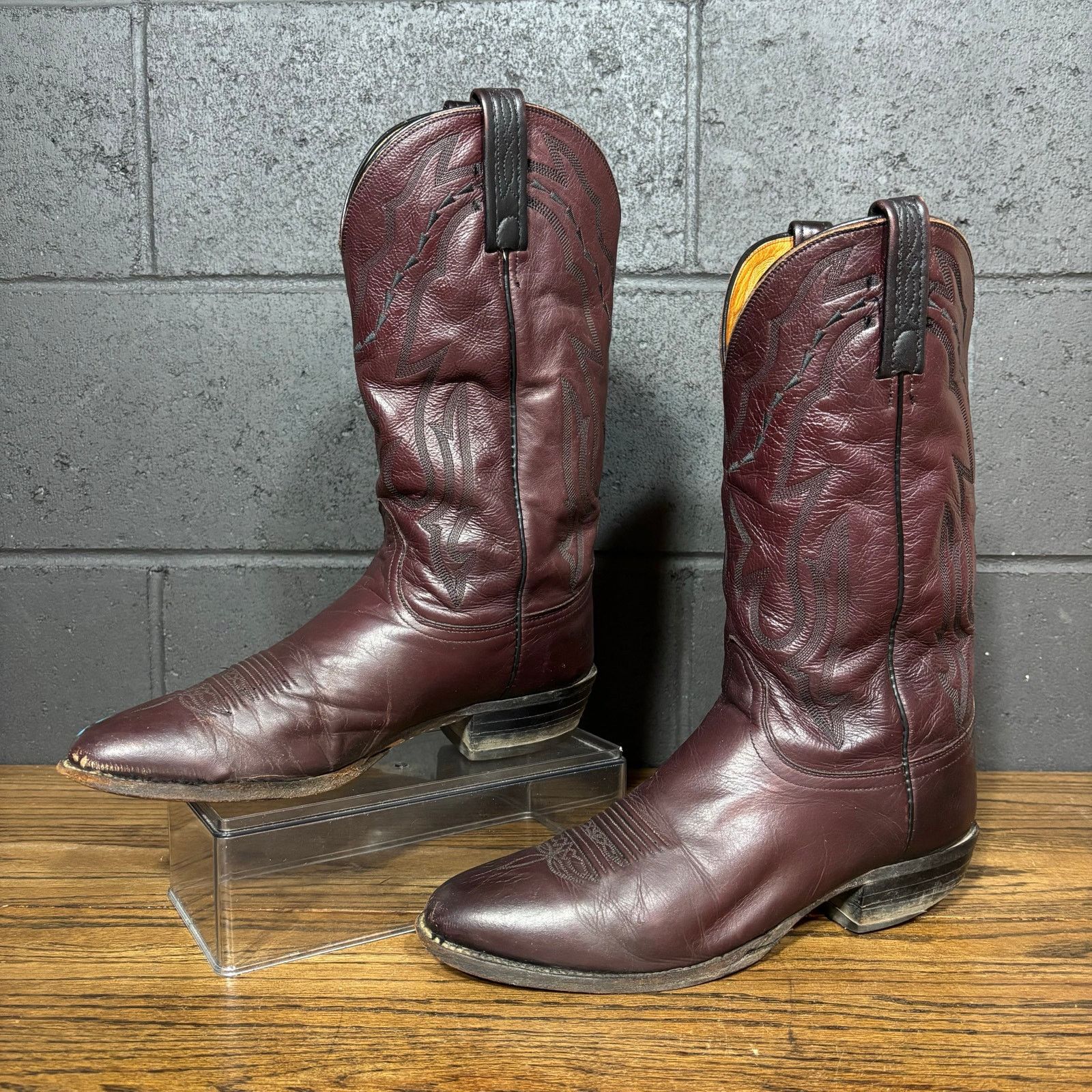 Lucchese Lucchese 2000 Black Cherry Leather Western Boots Men’s 10 2E Size US 10 / EU 43 - 2 Thumbnail