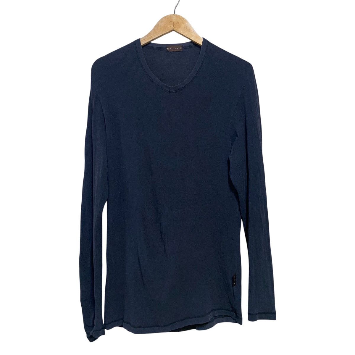 Celine Vintage Celine Navy Longsleeve Shirt Size US M / EU 48-50 / 2 - 1 Thumbnail