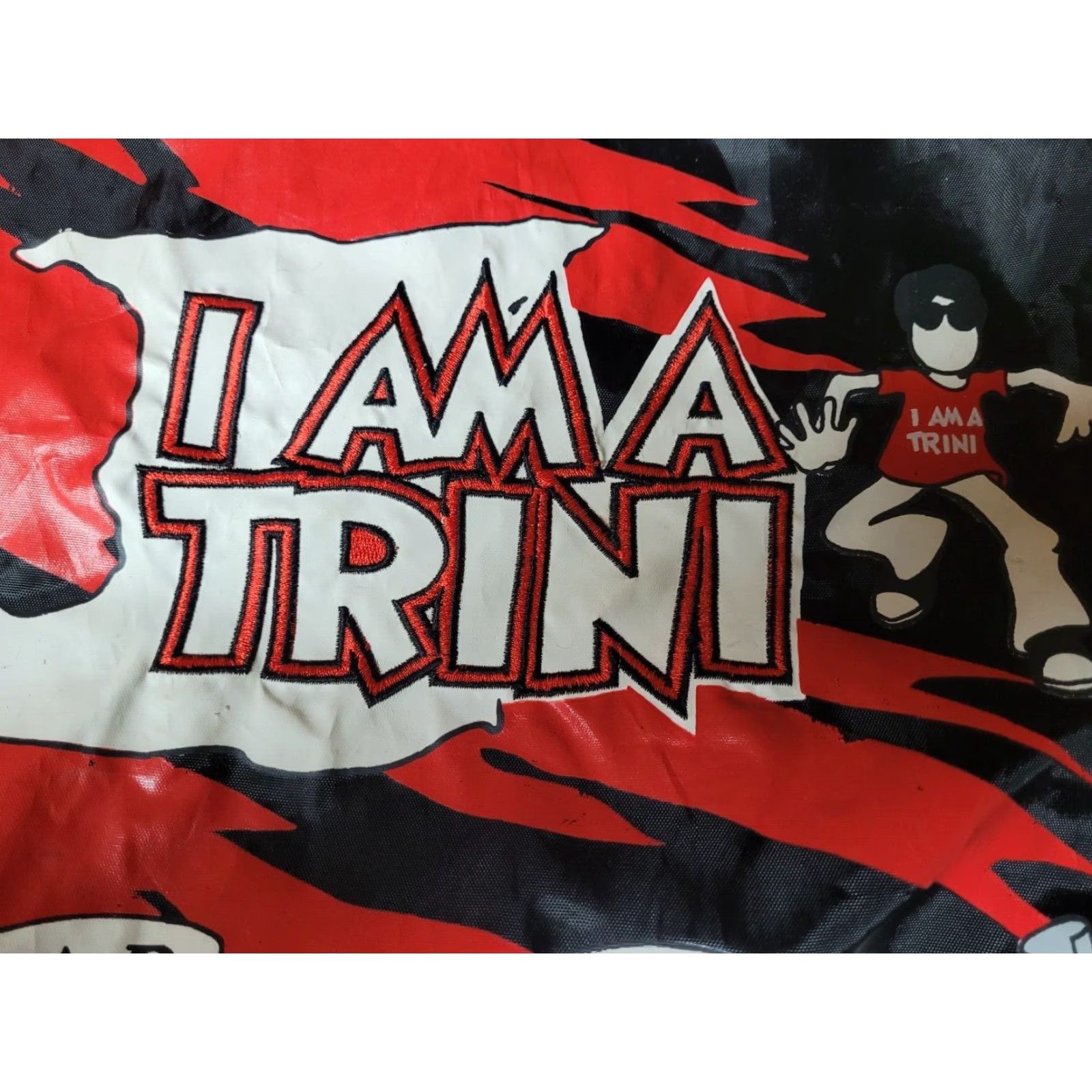 Vintage Trinidad And Tobago I Am A Trini Cinch Backpack Mens Medium Black Nylon Polyester Size ONE SIZE - 2 Thumbnail