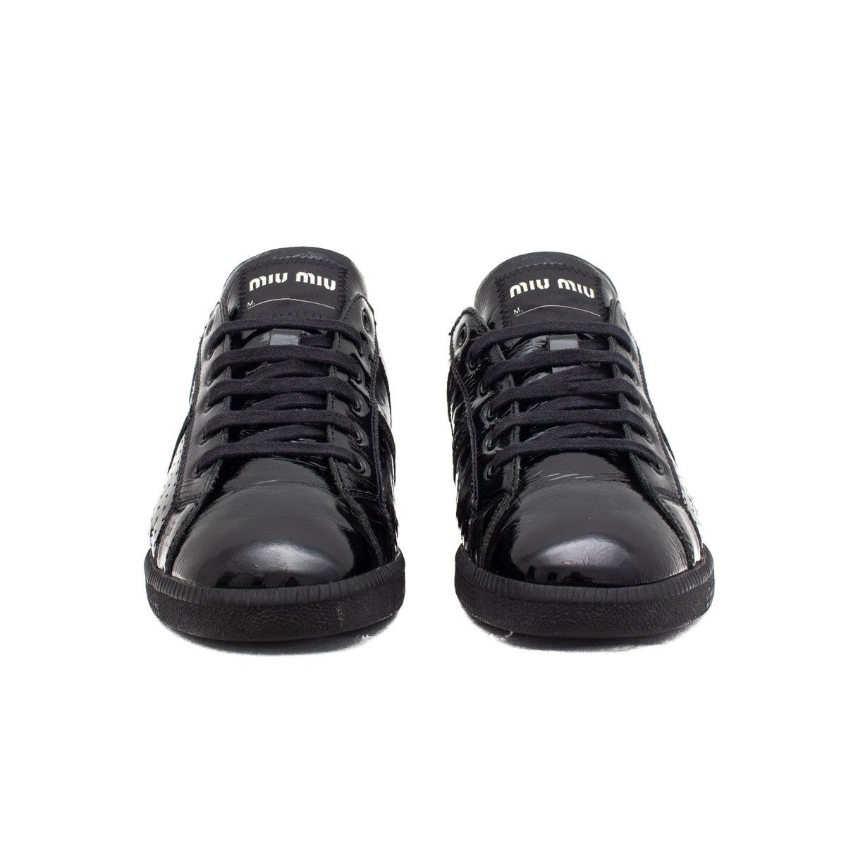 Miu Miu × Prada RARE MIU MIU GAT Patient Leather Low Top Sneaker Black US:9 Size US 9 / EU 42 - 8 Thumbnail