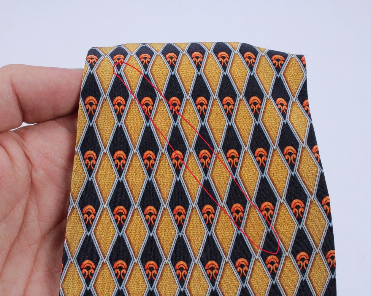 Designer × Vintage × Yves Saint Laurent DIOR Vintage Gold Yellow Geometric Silk Tie Size ONE SIZE - 6 Thumbnail