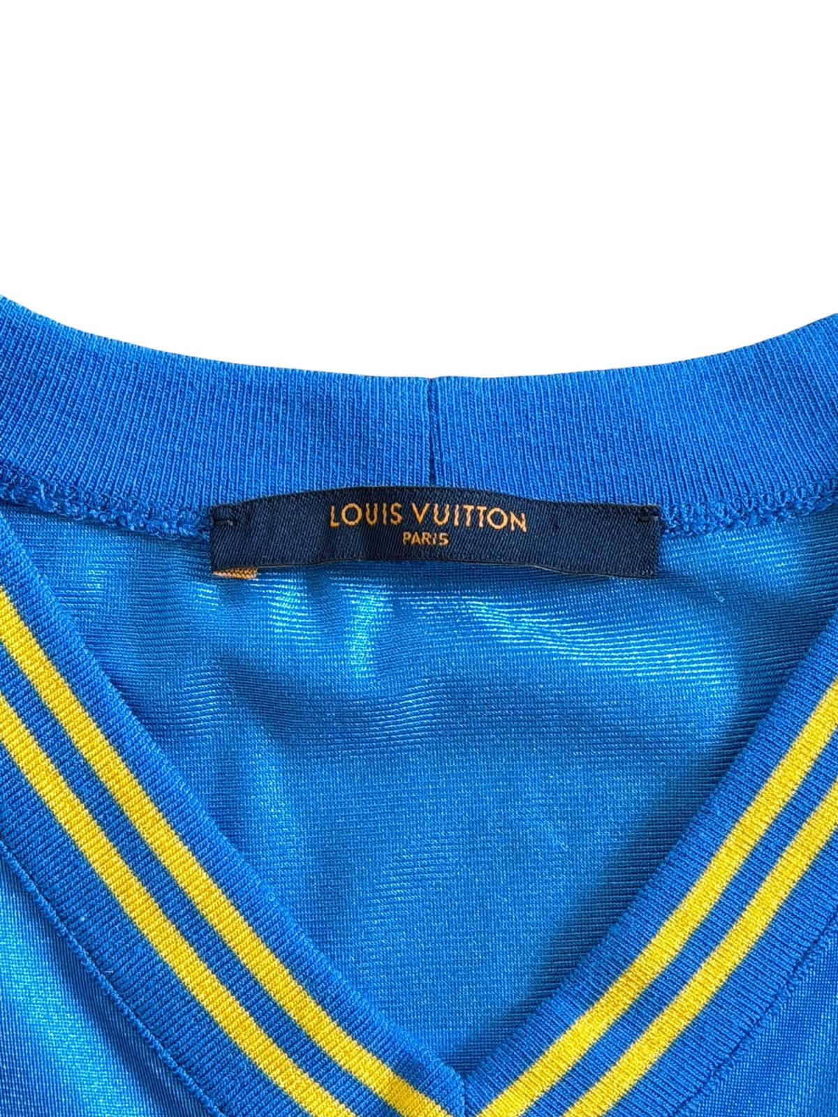 Louis Vuitton Louis Vuitton Blue Yellow Mesh Chargers Jersey Size US M / EU 48-50 / 2 - 4 Thumbnail