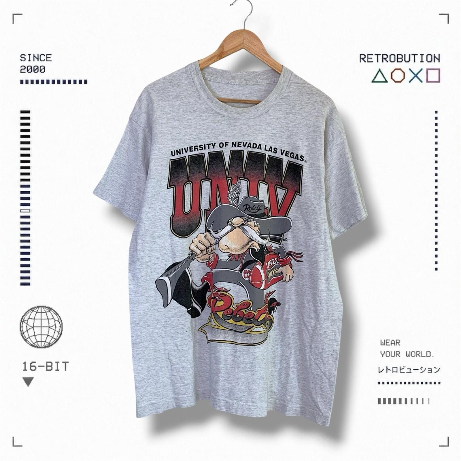 Vintage Vintage 90s UNLV Rebels Graphic Shirt Gray Size XL Size US XL / EU 56 / 4 - 1 Thumbnail