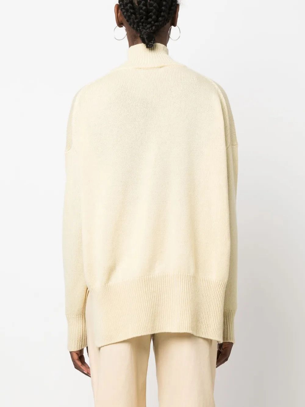 Jil Sander o1y1025 Turtleneck Cashmere Blend Sweater in Beige Size S / US 4 / IT 40 - 3 Thumbnail