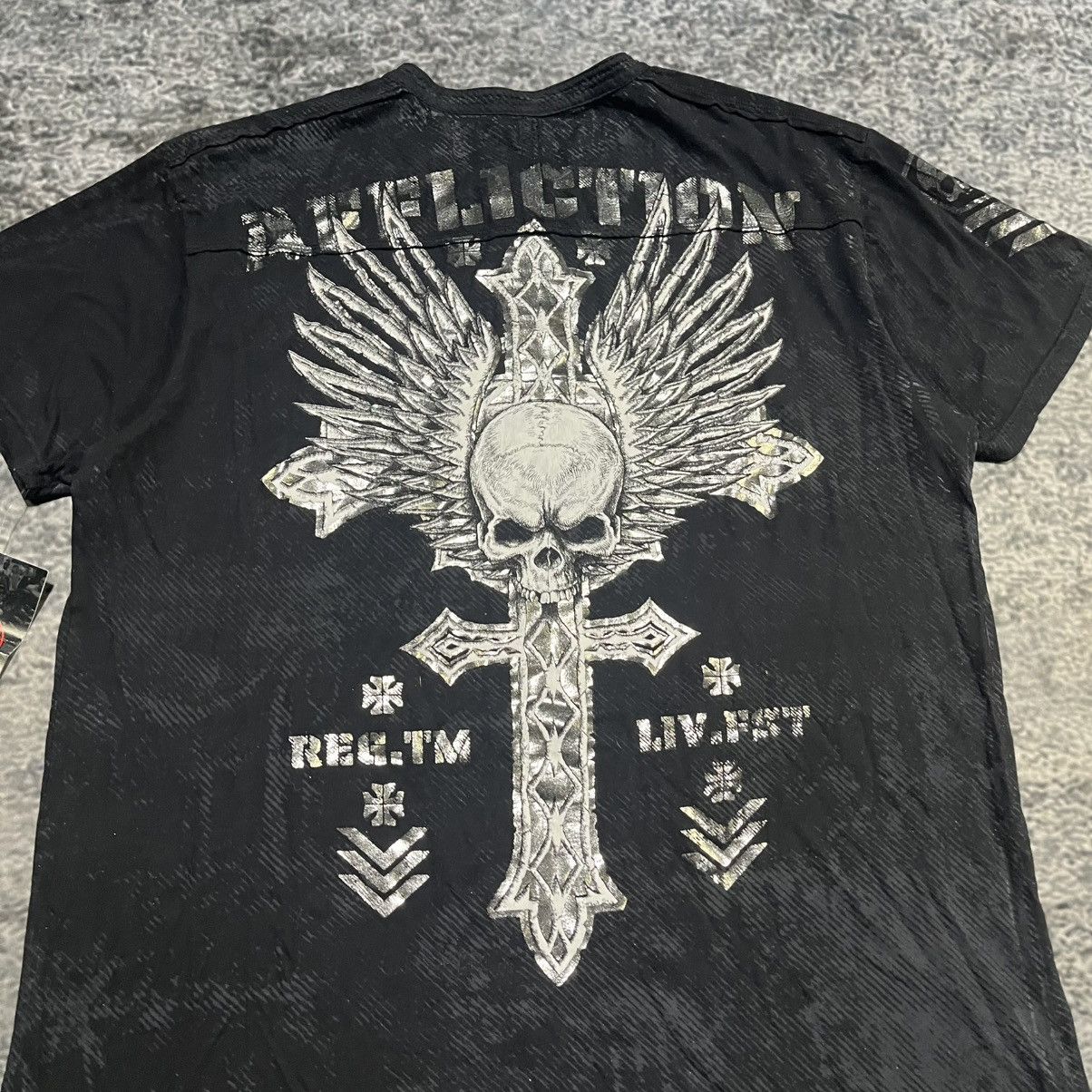 Affliction VINTAGE Y2K AFFLICTION GRUNGE SKATER SKULL HENLEY T SHIRT Size US XL / EU 56 / 4 - 9 Thumbnail