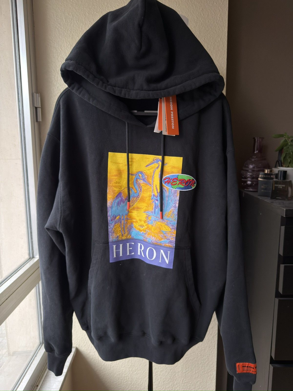 Heron Preston Heron Preston crane big logo new black hoodie Size US XL / EU 56 / 4 - 4 Thumbnail