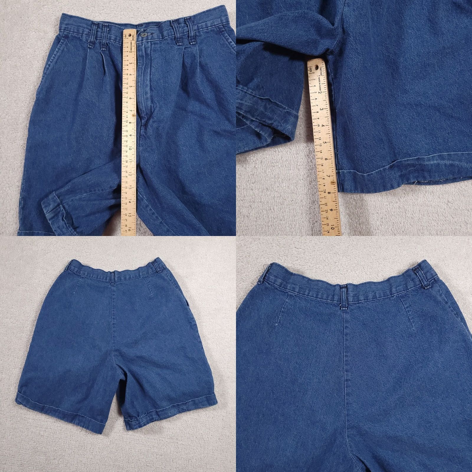 Vintage VINTAGE CHIC Bermuda Jean Shorts Women's 14 Denim High Rise Pleated Cuffed USA Made Shorts Jane? Size 36" / US 14 / IT 50 - 8 Thumbnail