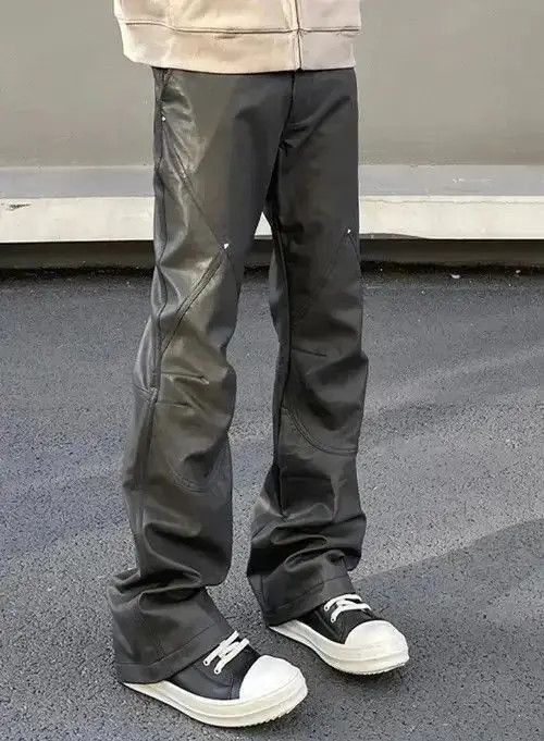 Japanese Brand Streetwear Casual Straight Leg Leather Pant Size US 32 / EU 48 - 5 Thumbnail