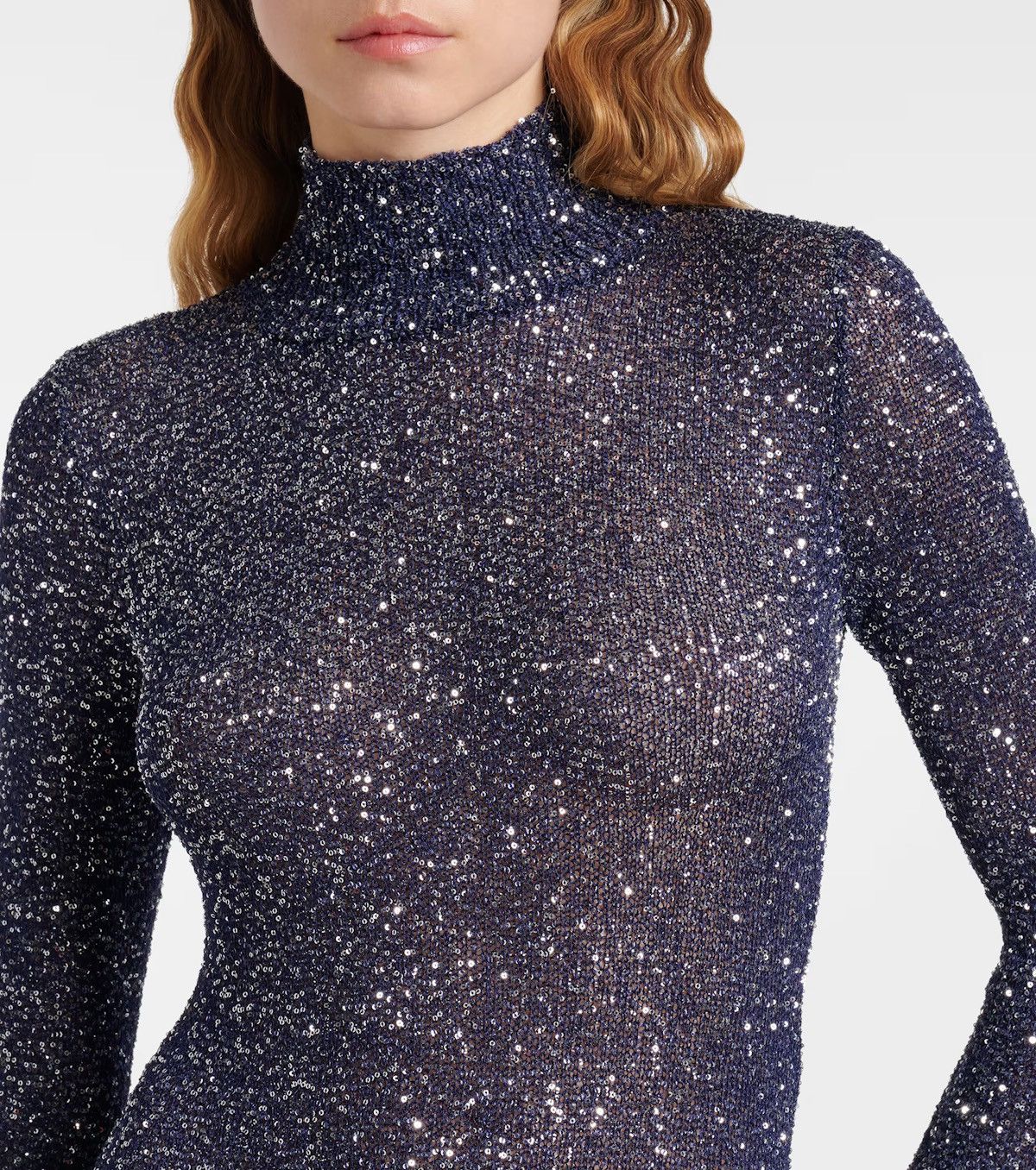 Balenciaga Balenciaga Sequined metallic knit turtle neck maxi dress Size L / US 10 / IT 46 - 12 Thumbnail