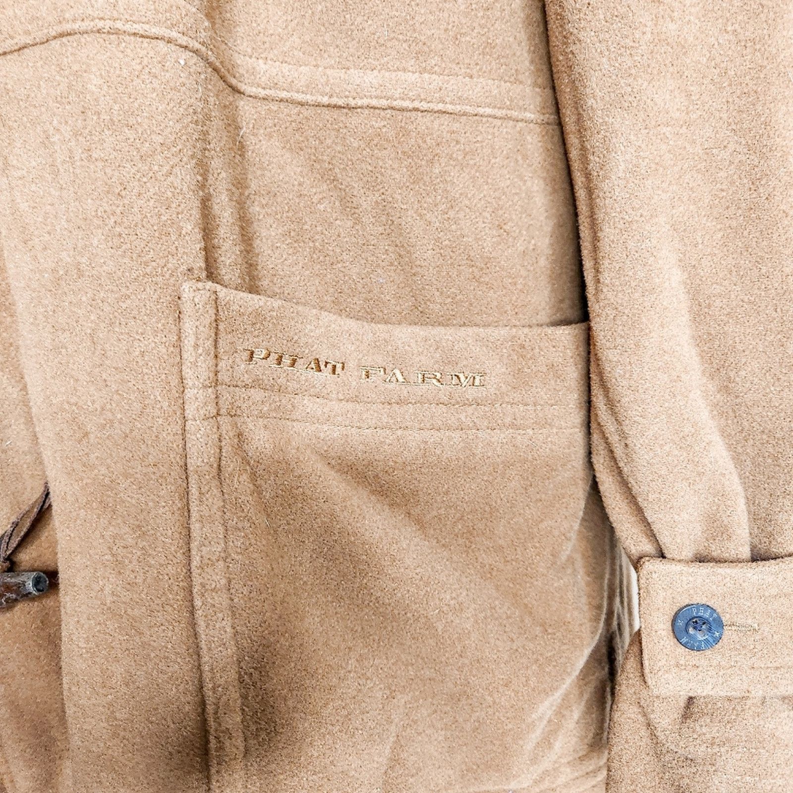 Phat Farm Vintage 90s 00s Phat Farm Brown Wool Hooded Toggle Coat 3XL Size US XXL / EU 58 / 5 - 3 Thumbnail