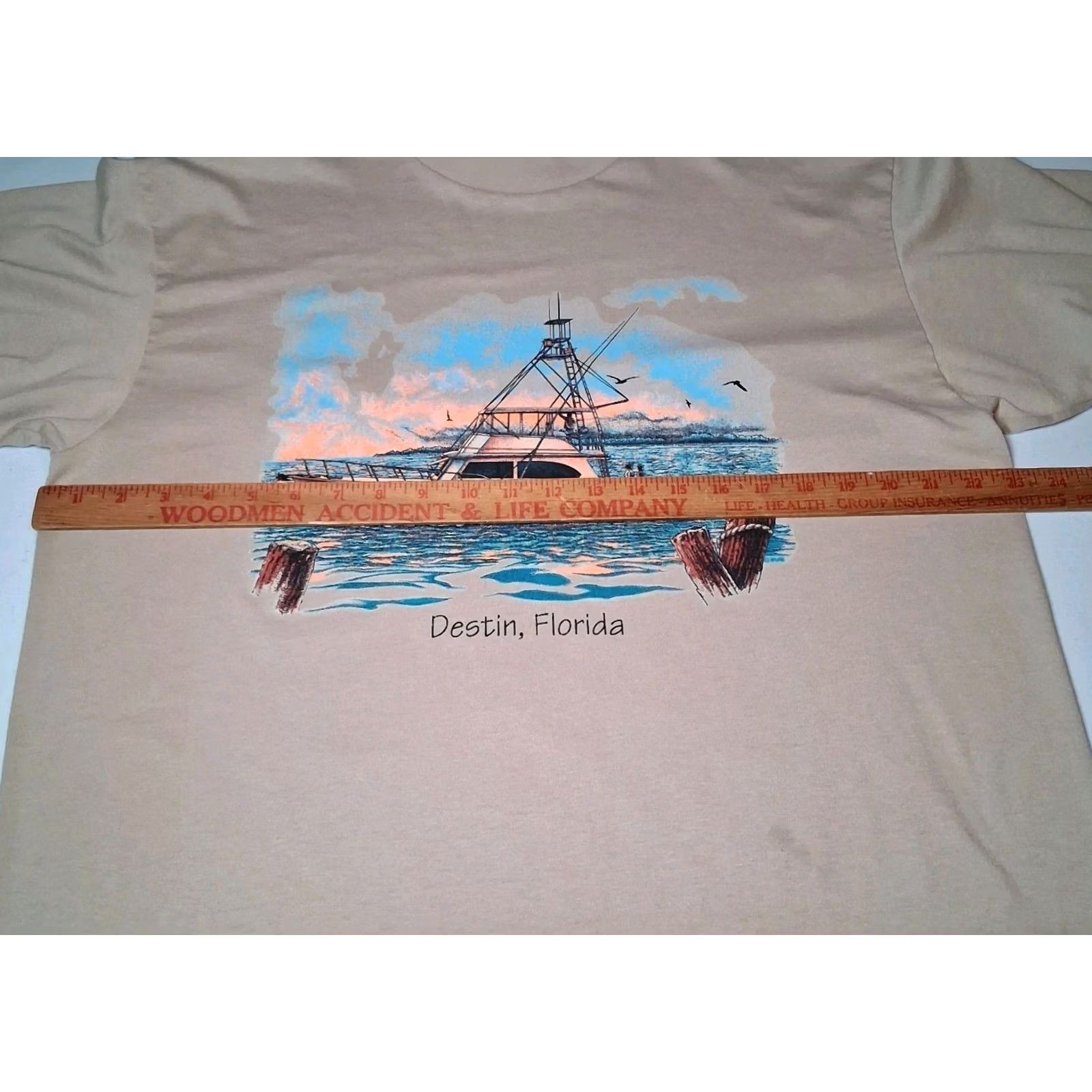 Vintage VINTAGE Destin Florida Shirt XL Fishing Boat Ocean Sunset Nautical Distressed Size US XL / EU 56 / 4 - 5 Thumbnail