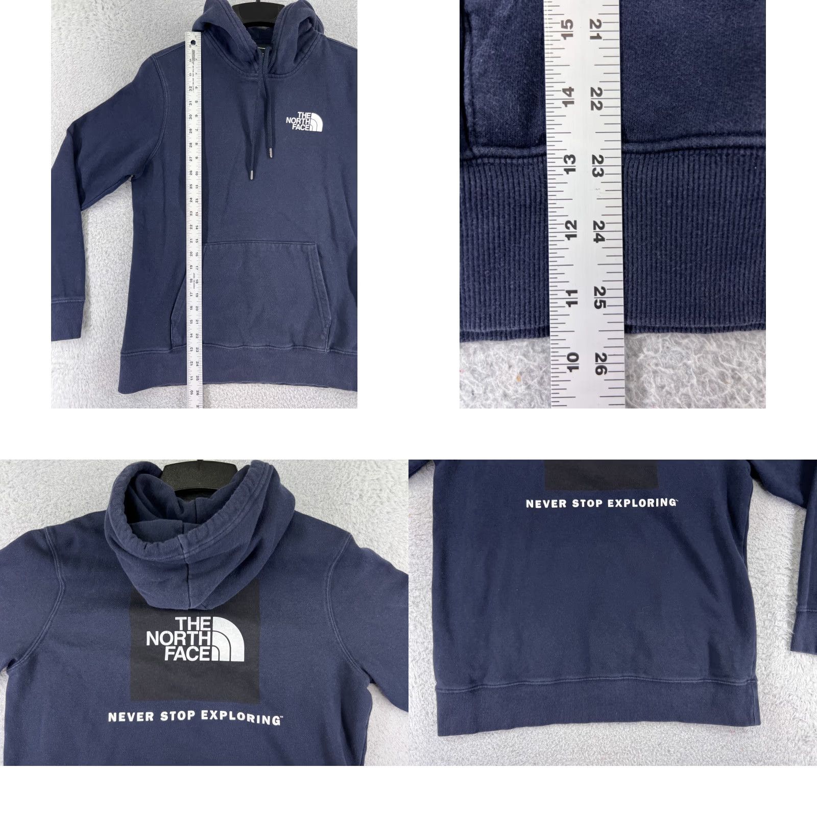 The North Face The North Face Hoodie Womens M Blue Logo Pocket Sweatshirt Cotton Blend Pullover Long Sleeve Crew Neck Size M / US 6-8 / IT 42-44 - 9 Thumbnail