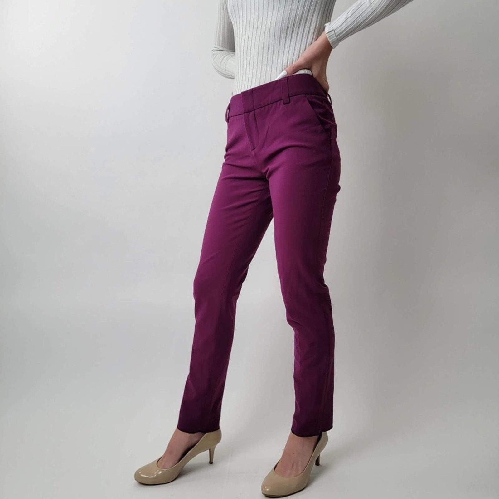 Alice + Olivia Alice + Olivia Burgundy Pants Size 26" / US 2 / IT 38 - 8 Thumbnail